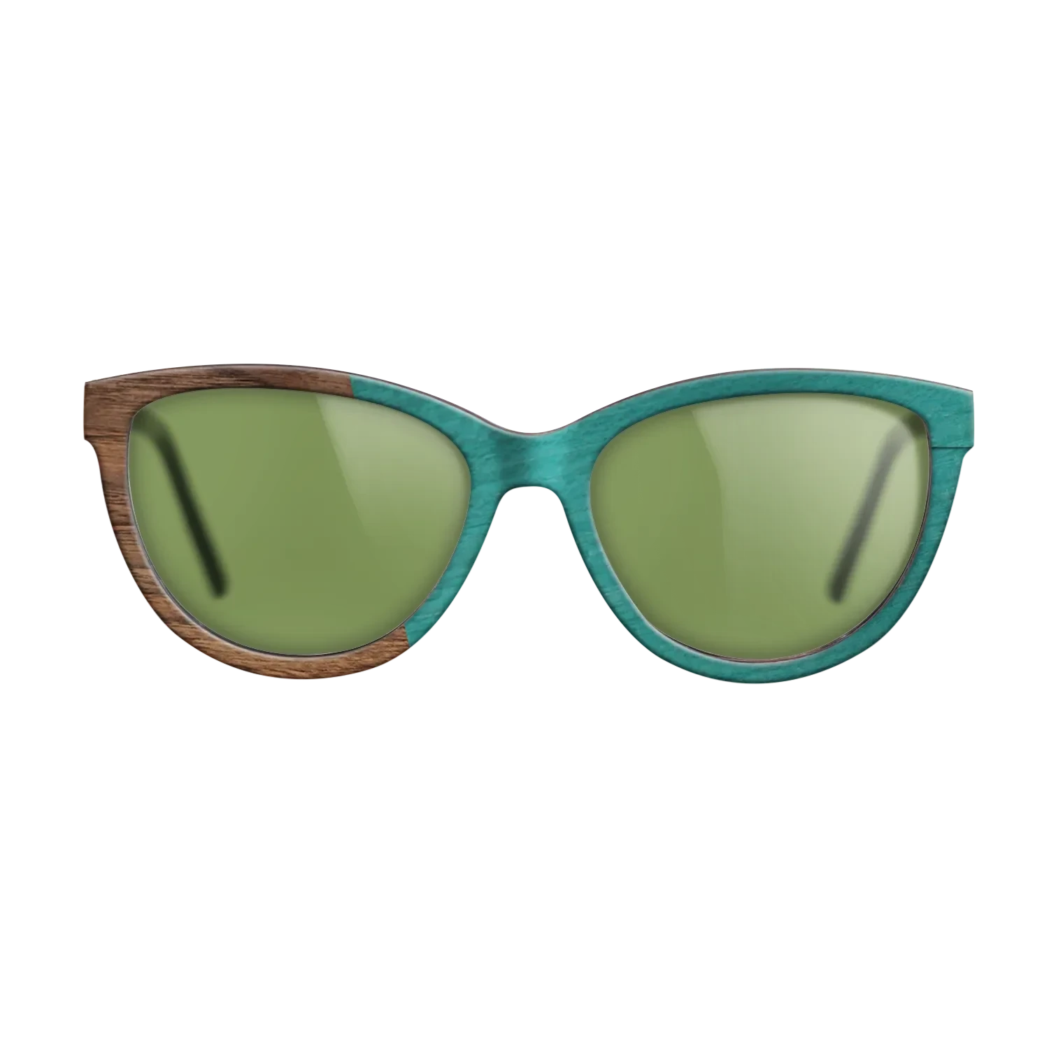 Louro Preto,Walnut Claro Light,Poplar Dyed: Turquoise: Angle Cut - The Maiden - Cat - SIRIS wood optic