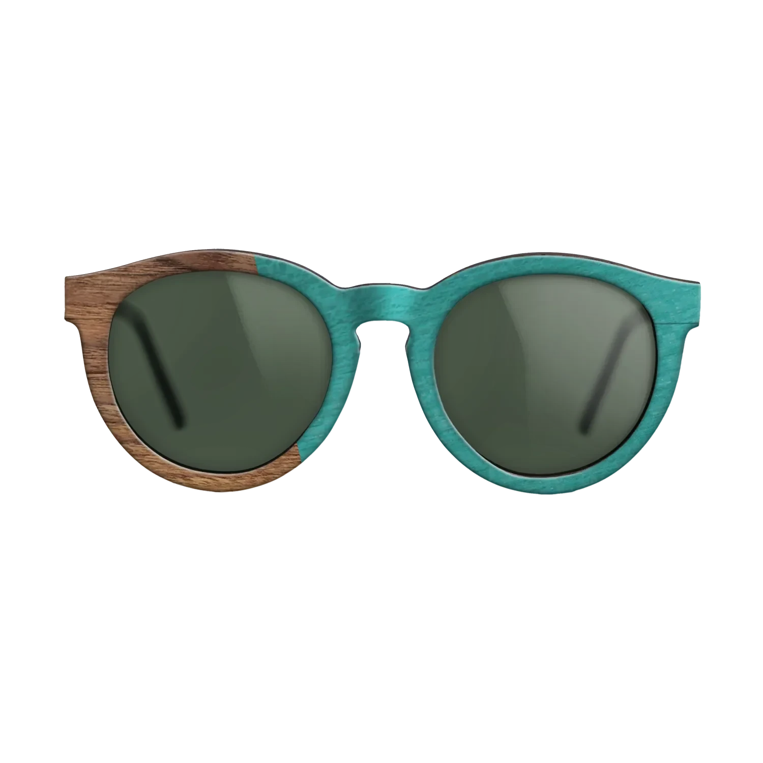 Louro Preto,Walnut Claro Light,Poplar Dyed: Turquoise: Angle Cut - The Rebel - Round - SIRIS wood optic
