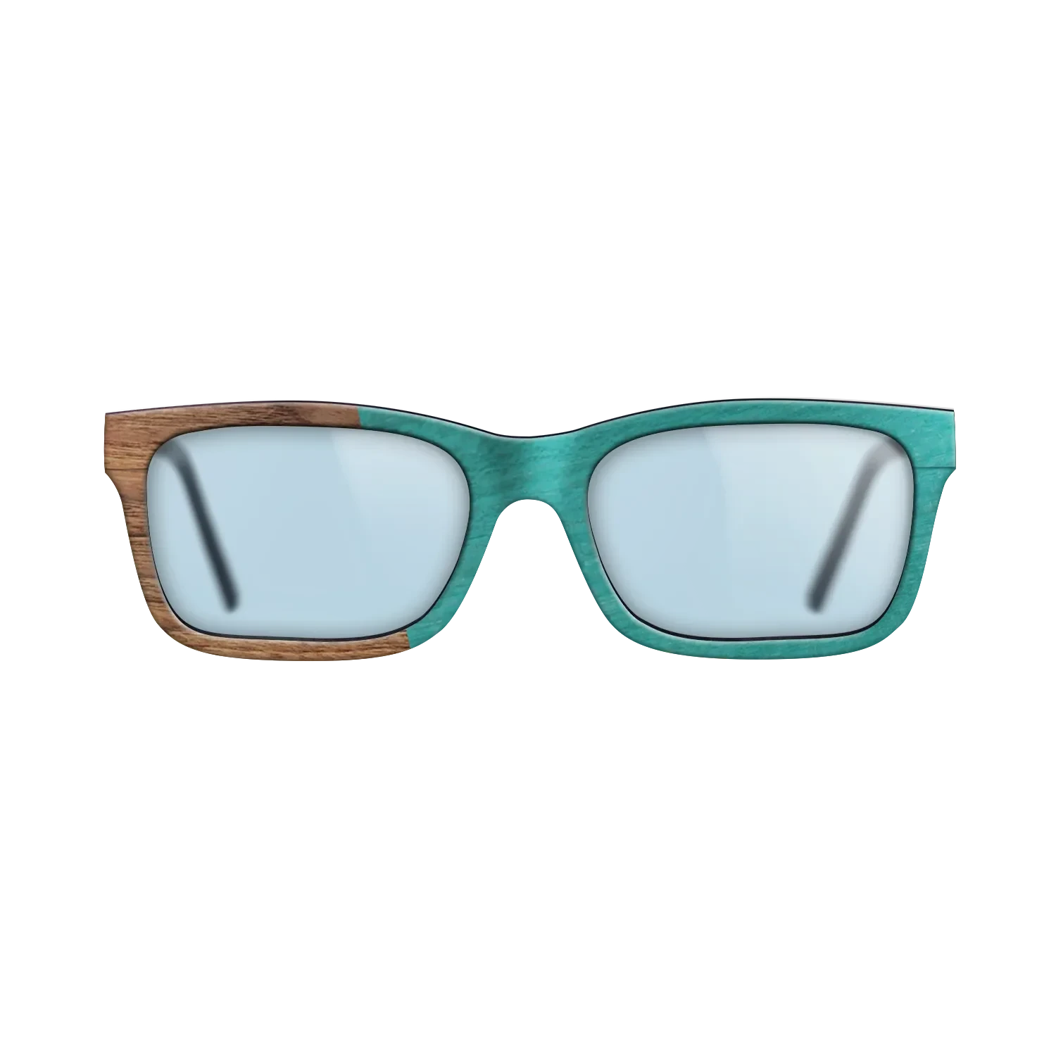 Louro Preto,Walnut Claro Light,Poplar Dyed: Turquoise: Angle Cut - The Sage - Rectangle - SIRIS wood optic