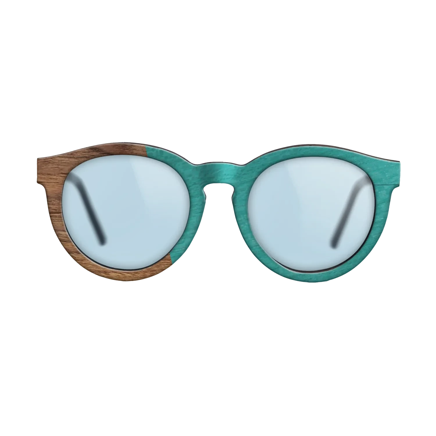Louro Preto,Walnut Claro Light,Poplar Dyed: Turquoise: Angle Cut - The Rebel - Round - SIRIS wood optic