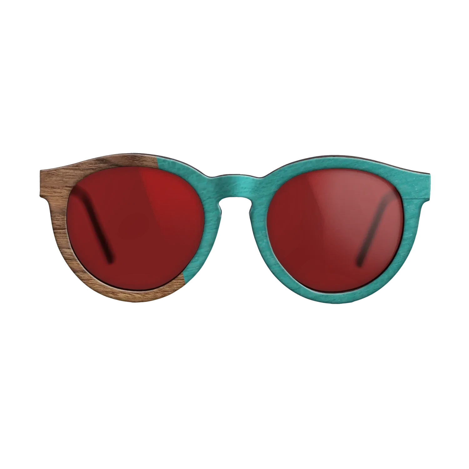 Louro Preto,Walnut Claro Light,Poplar Dyed: Turquoise: Angle Cut - The Rebel - Round - SIRIS wood optic