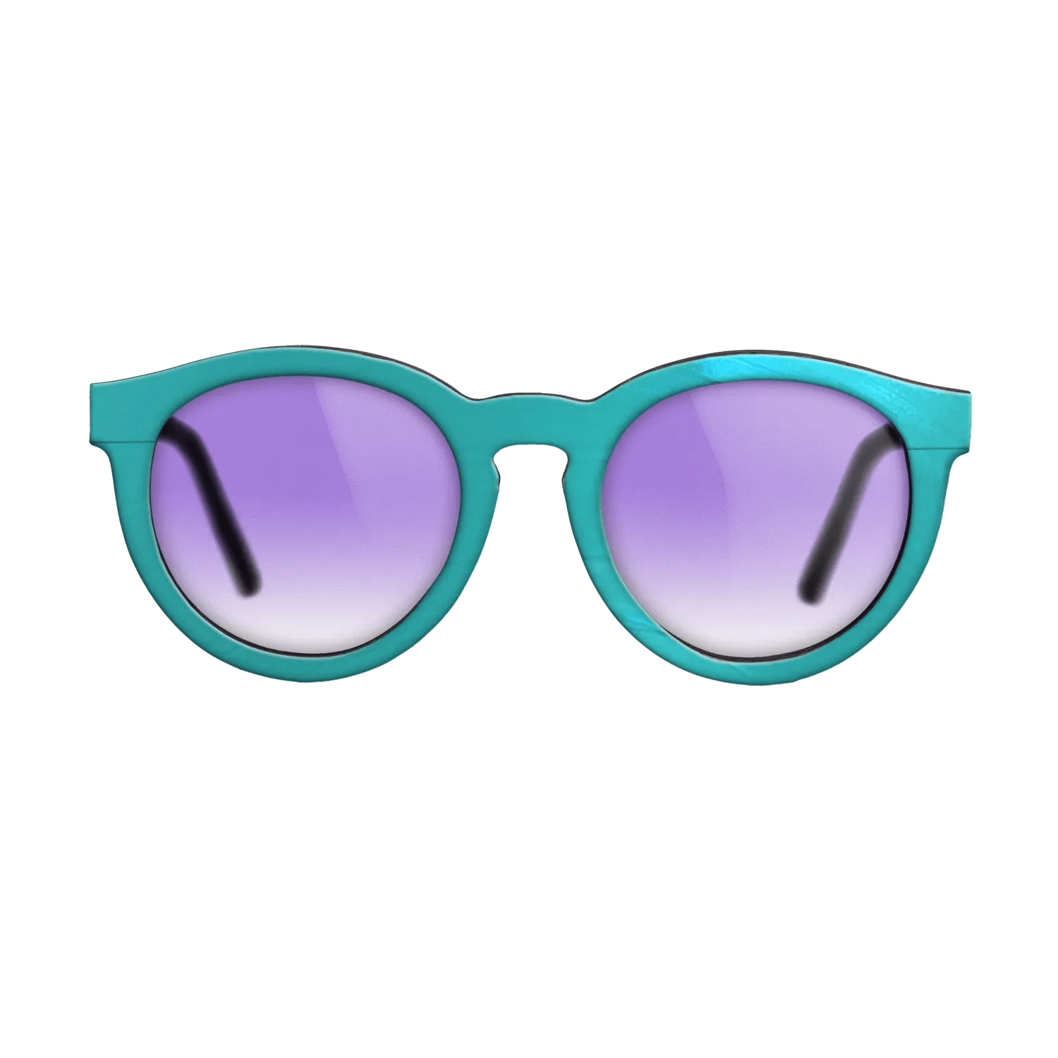 Turquoise Vinyl Front Walnut - The Rebel - Round - 2208 - SIRIS wood optic