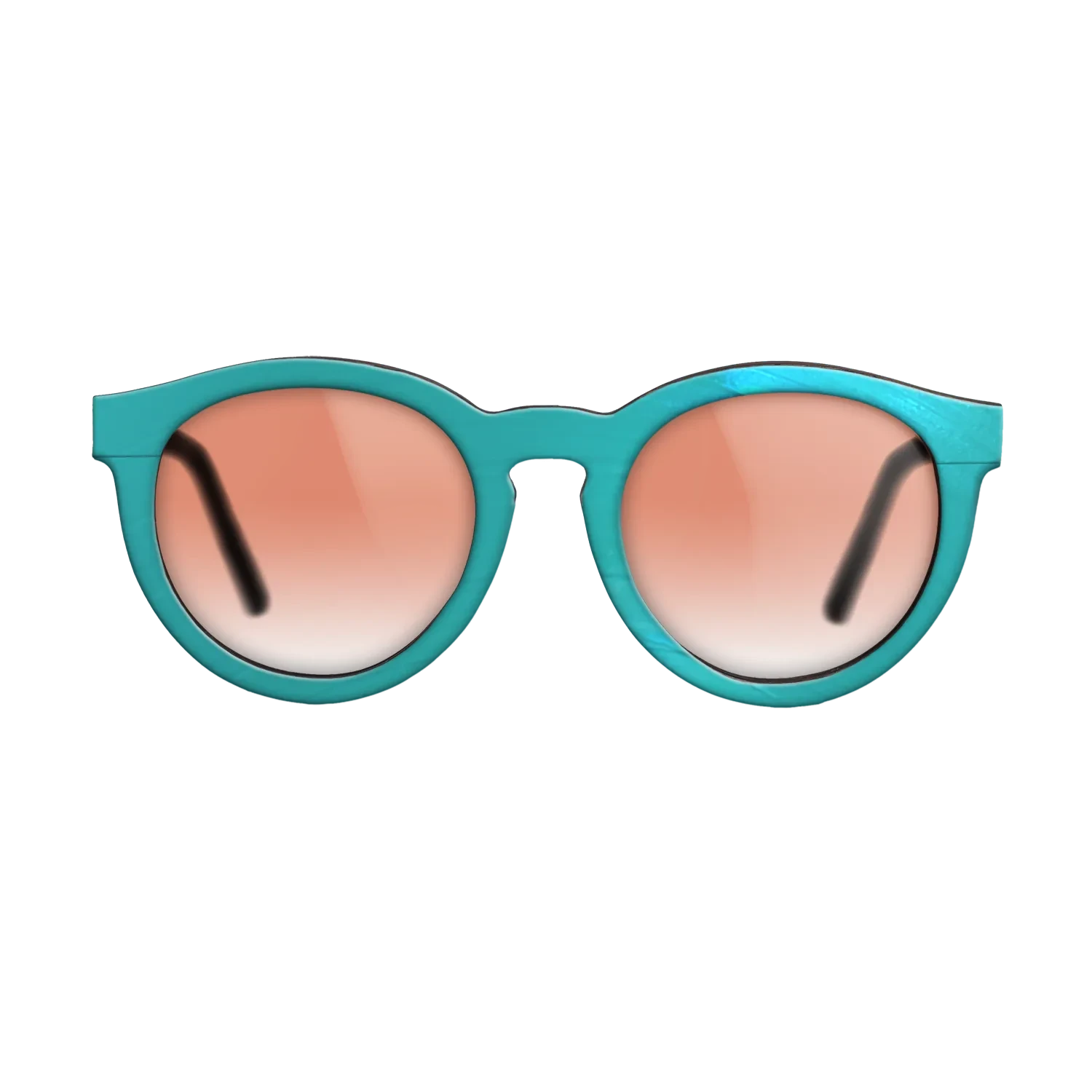 Turquoise Vinyl Front Walnut - The Rebel - Round - 2208 - SIRIS wood optic