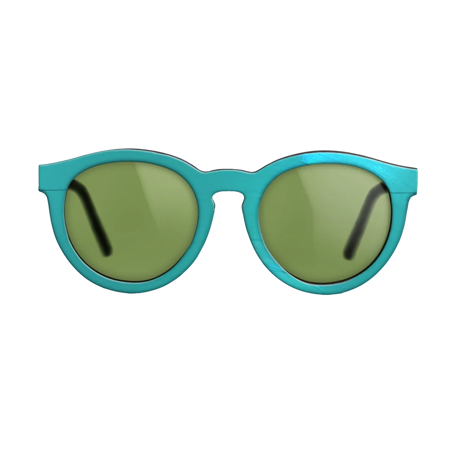 Turquoise Vinyl Front Walnut - The Rebel - Round - 2208 - SIRIS wood optic