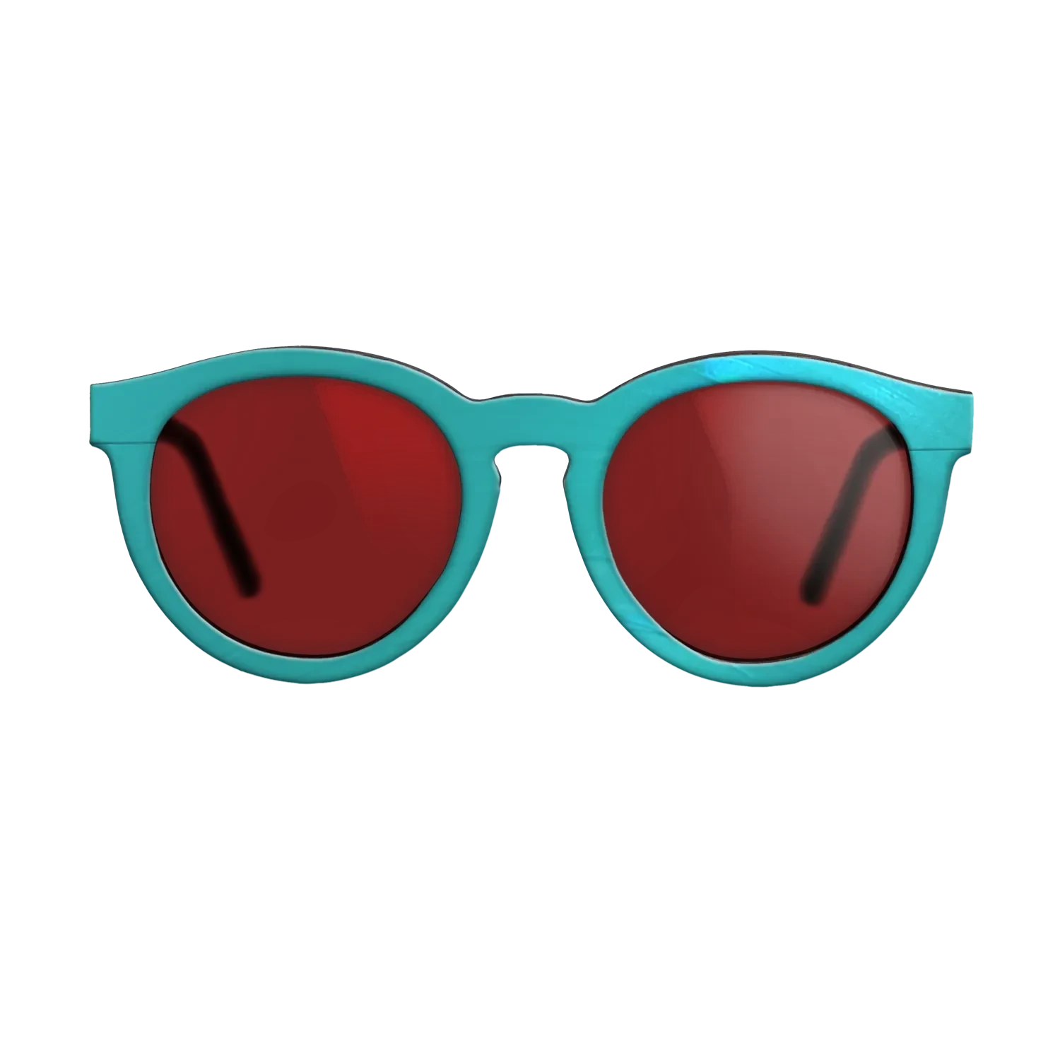 Turquoise Vinyl Front Walnut - The Rebel - Round - 2208 - SIRIS wood optic