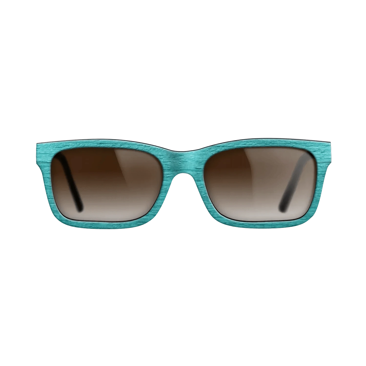 Turquoise Front Walnut Temples - The Sage - Rectangle - 2083  - Chroma - SIRIS wood optic