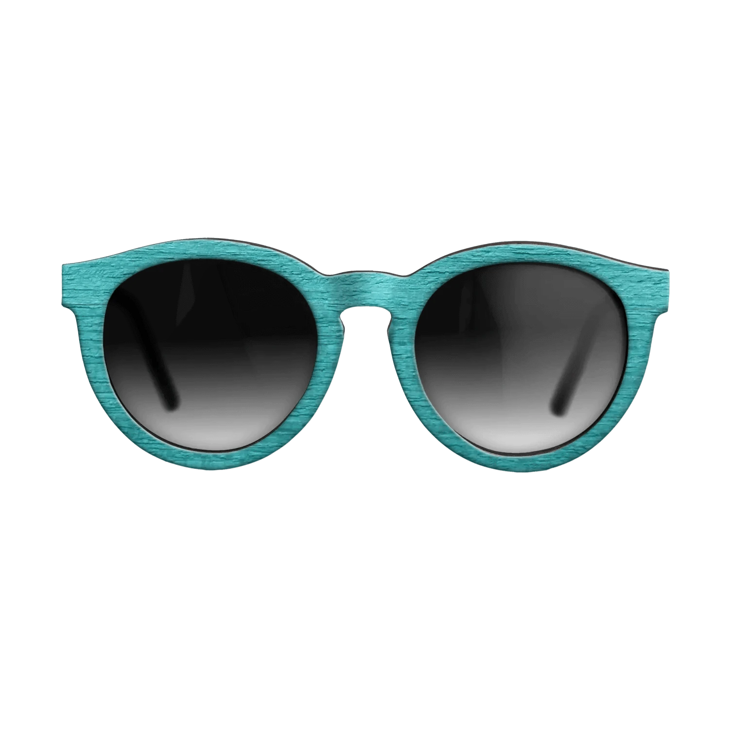 Turquoise Front BlackWalnut Temples - The Rebel - Round - 2220  - Chroma - SIRIS wood optic
