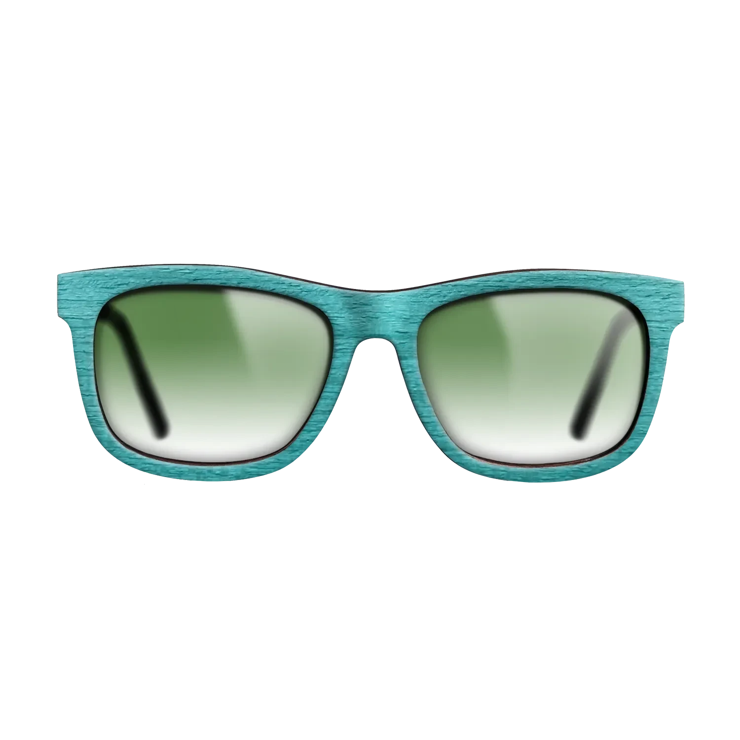 Turquoise Front BlackWalnut Temples - The Hero - Square - 2220  - Chroma - SIRIS wood optic