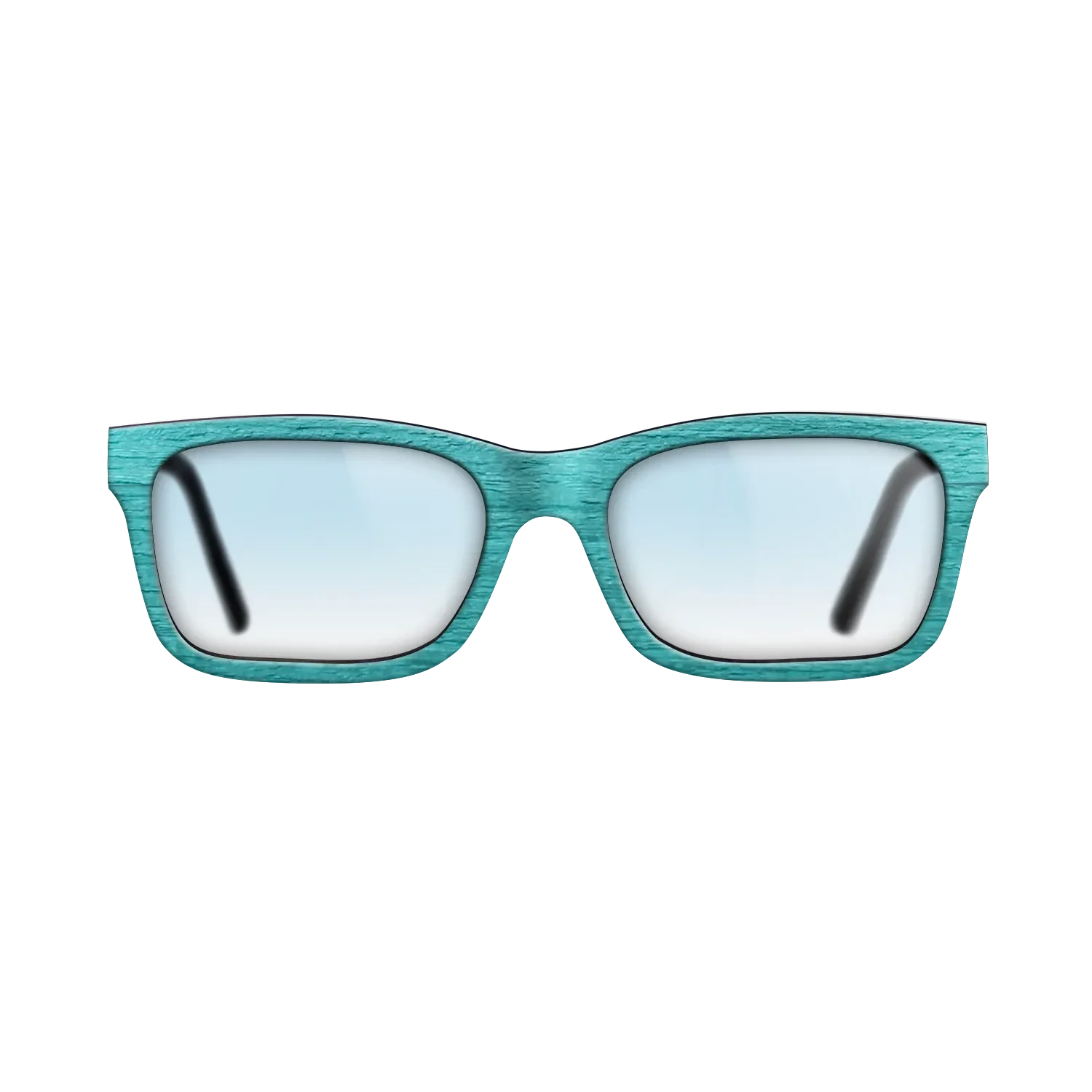Turquoise Front BlackWalnut Temples - The Sage - Rectangle - 2220  - Chroma - SIRIS wood optic