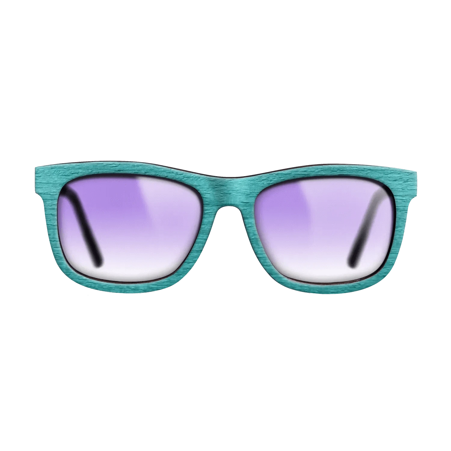 Turquoise Front BlackWalnut Temples - The Hero - Square - 2220  - Chroma - SIRIS wood optic