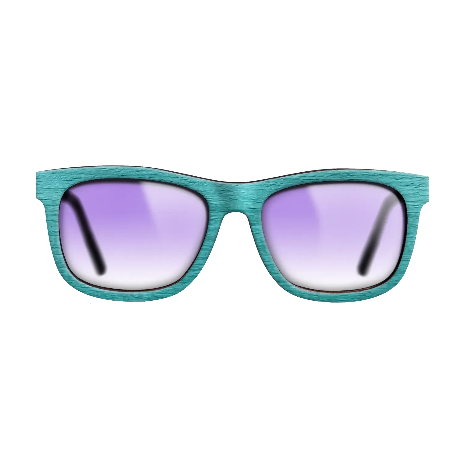 Turquoise Front Walnut Temples - The Hero - Square - 2083  - Chroma - SIRIS wood optic