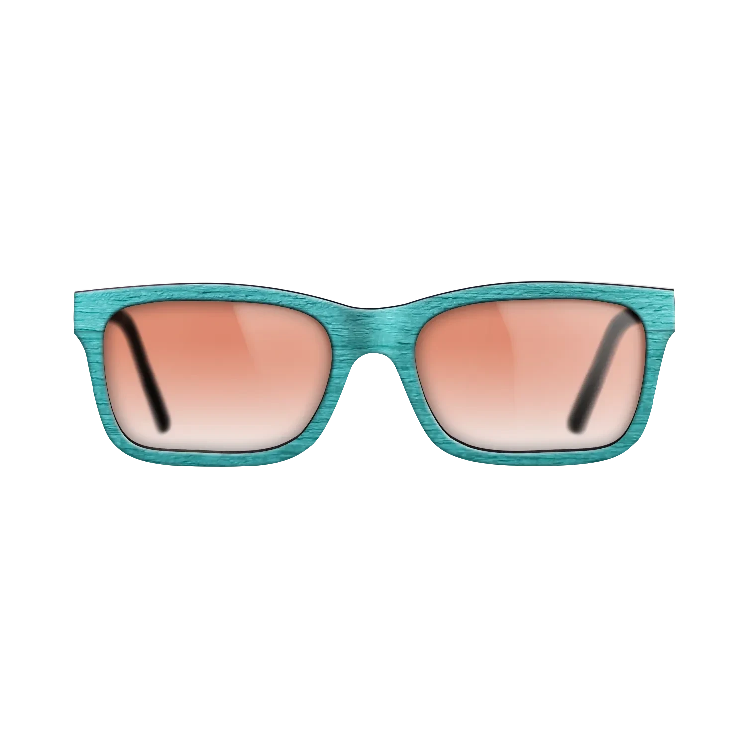 Turquoise Front Walnut Temples - The Sage - Rectangle - 2083  - Chroma - SIRIS wood optic