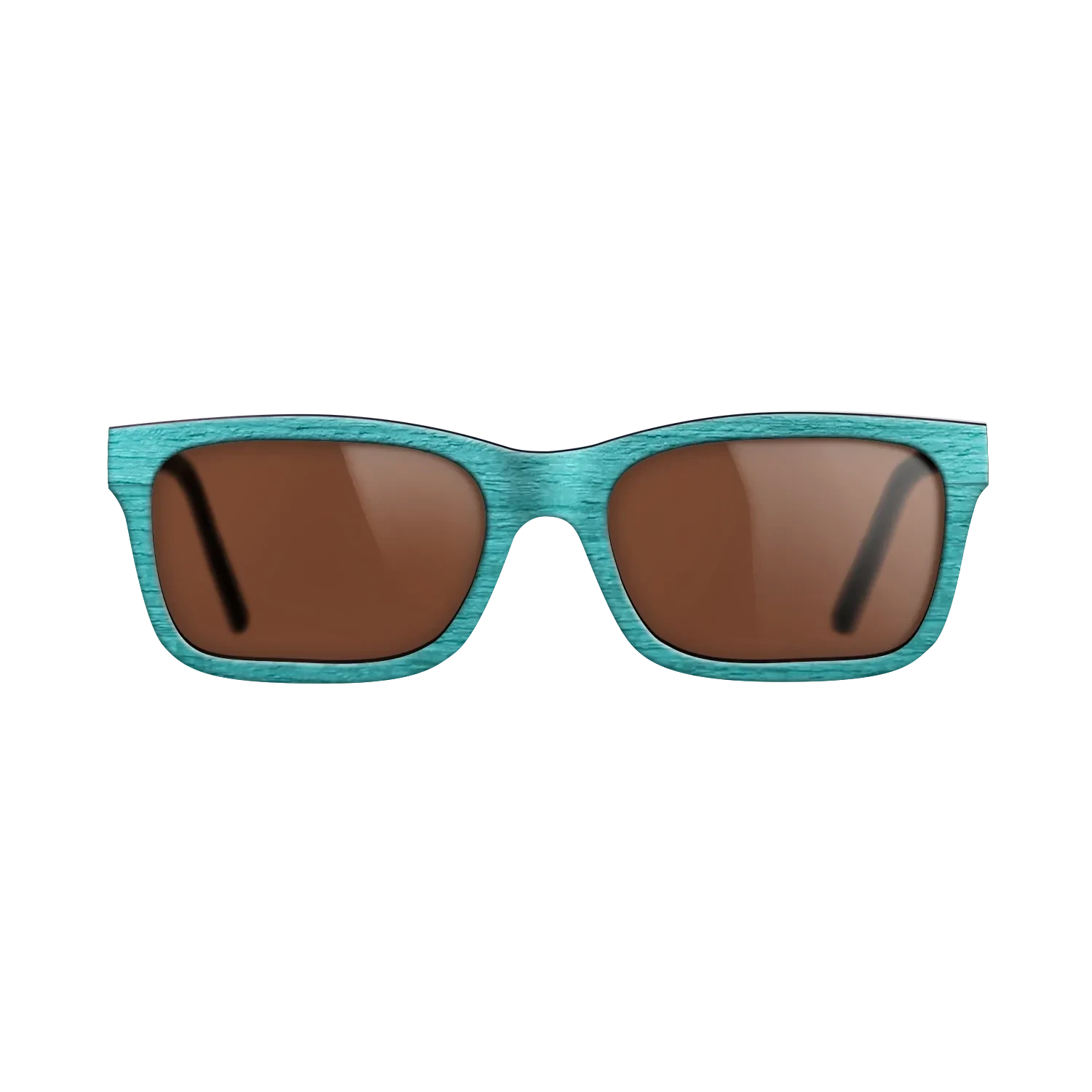 Turquoise Front BlackWalnut Temples - The Sage - Rectangle - 2220  - Chroma - SIRIS wood optic