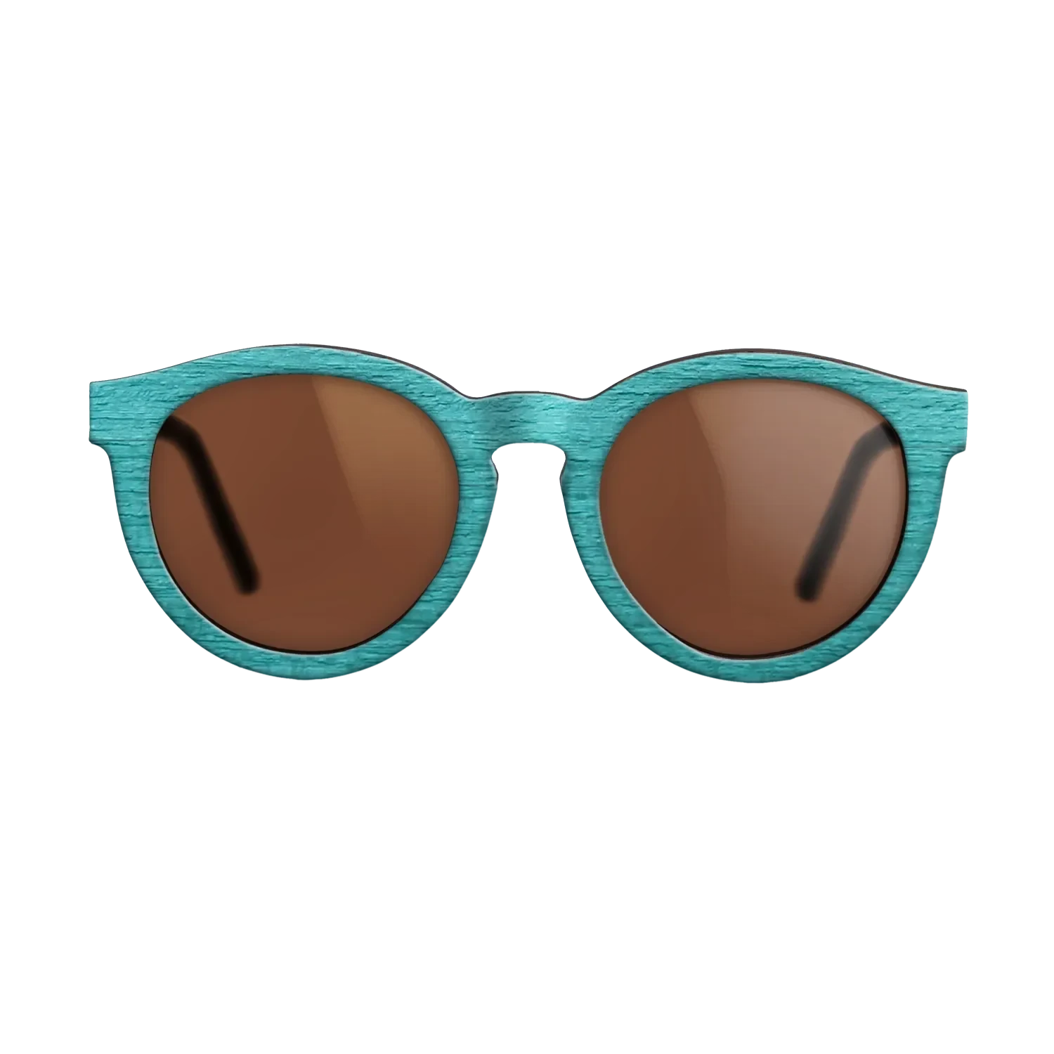 Turquoise Front Walnut Temples - The Rebel - Round - 2083  - Chroma - SIRIS wood optic