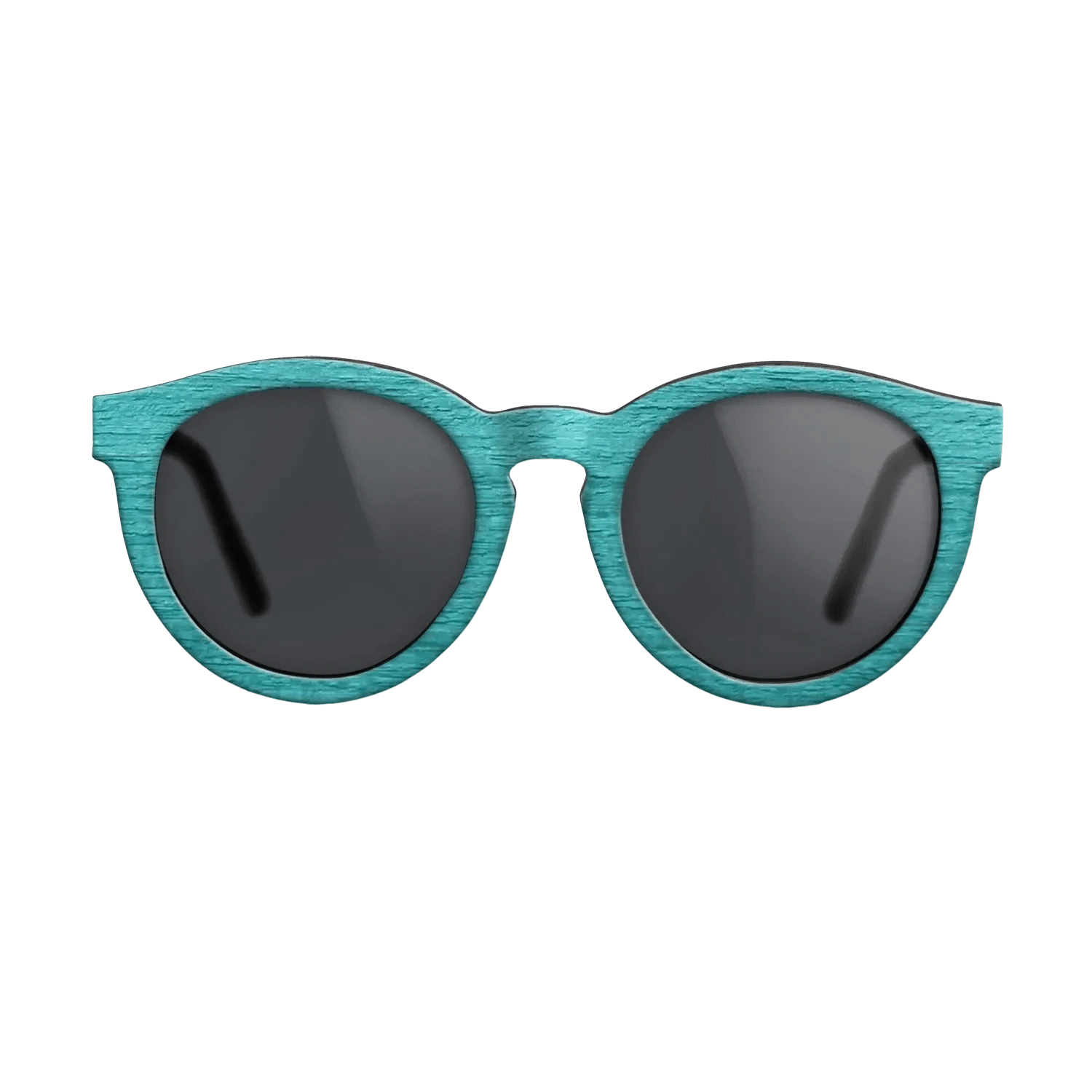 Turquoise Front BlackWalnut Temples - The Rebel - Round - 2220  - Chroma - SIRIS wood optic