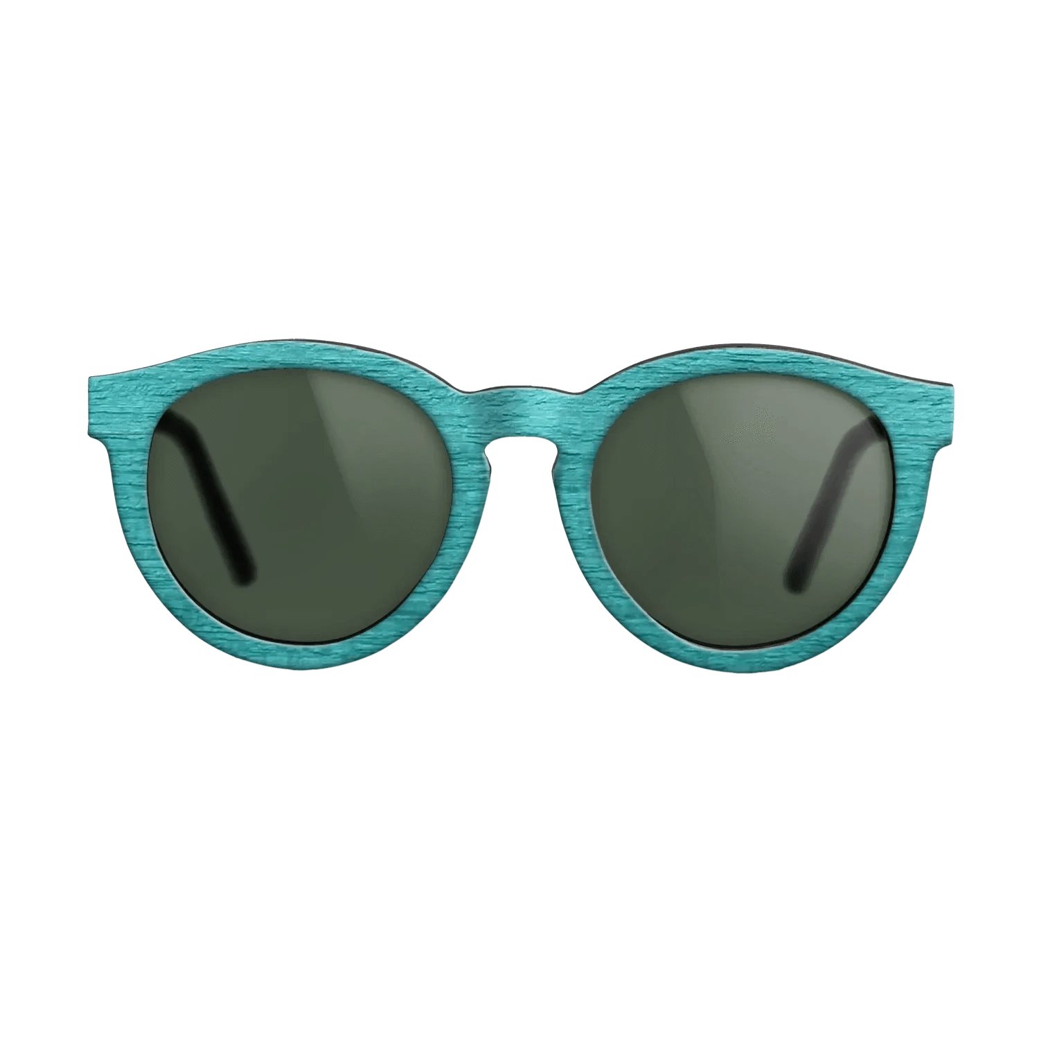 Turquoise Front BlackWalnut Temples - The Rebel - Round - 2220  - Chroma - SIRIS wood optic