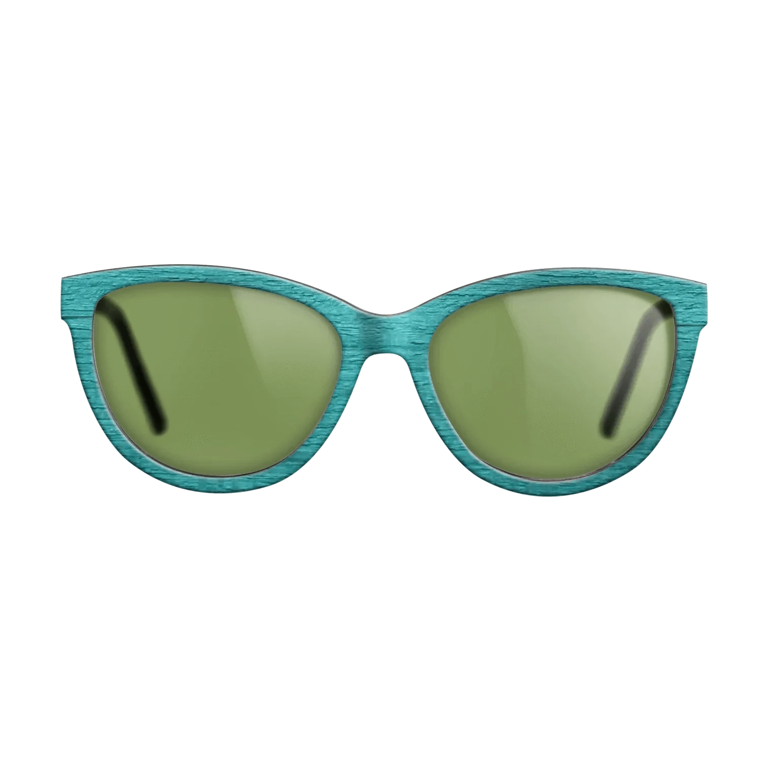 Turquoise Front BlackWalnut Temples - The Maiden - Cat - 2220  - Chroma - SIRIS wood optic