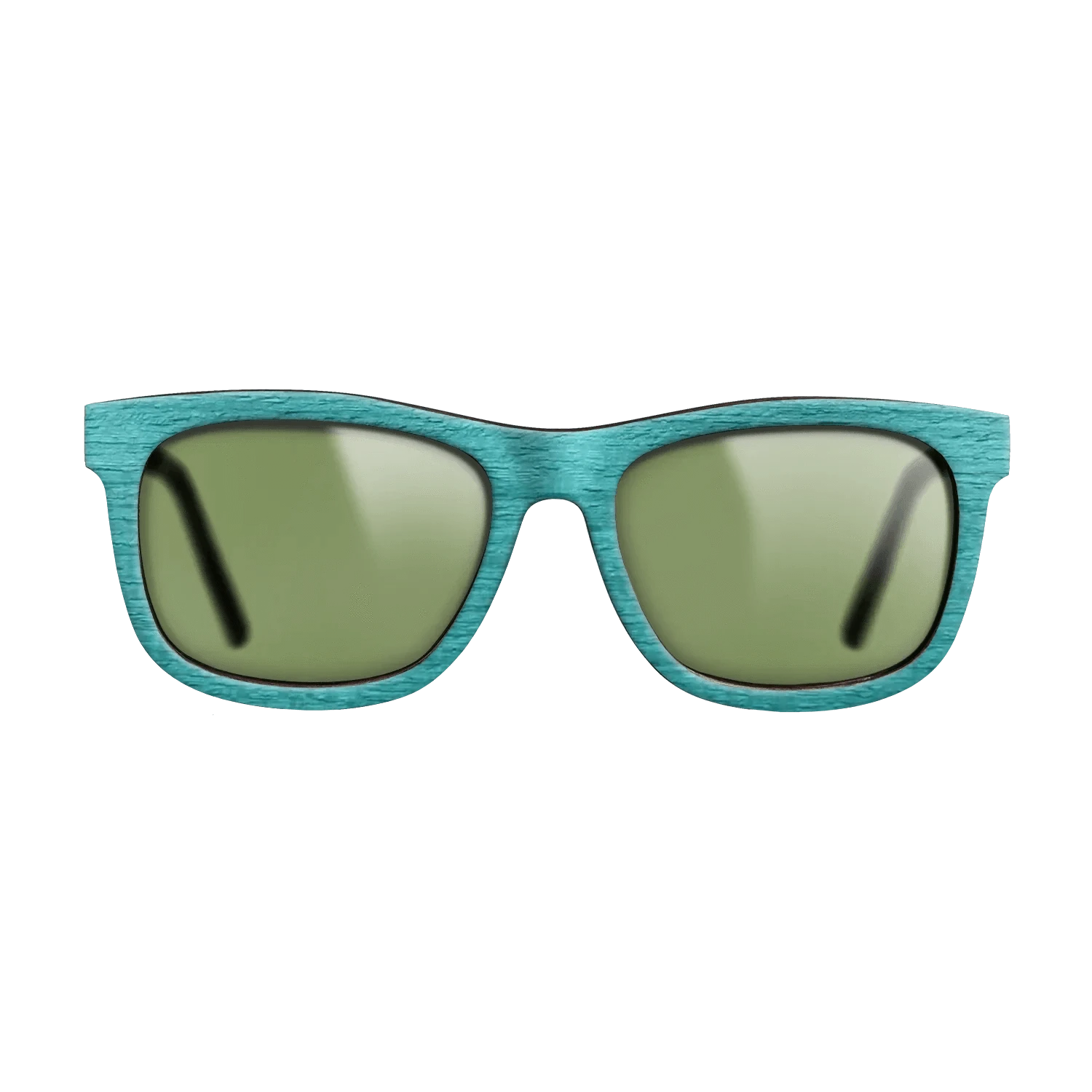 Turquoise Front BlackWalnut Temples - The Hero - Square - 2220  - Chroma - SIRIS wood optic