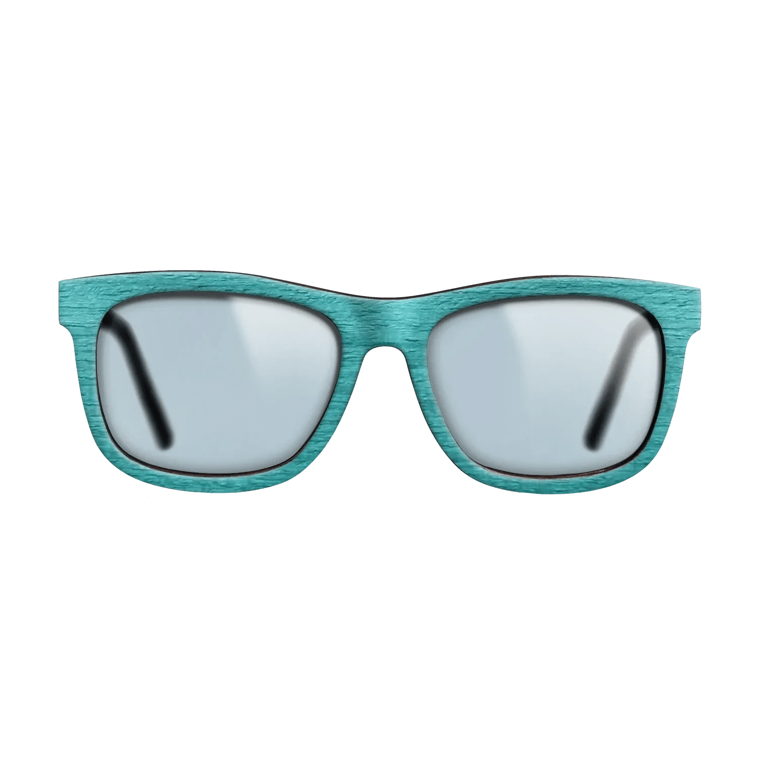 Turquoise Front Walnut Temples - The Hero - Square - 2083  - Chroma - SIRIS wood optic