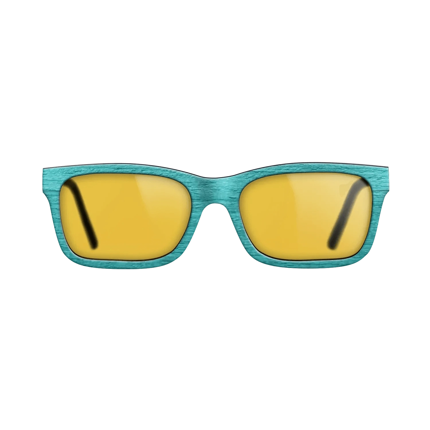 Turquoise Front Walnut Temples - The Sage - Rectangle - 2083  - Chroma - SIRIS wood optic