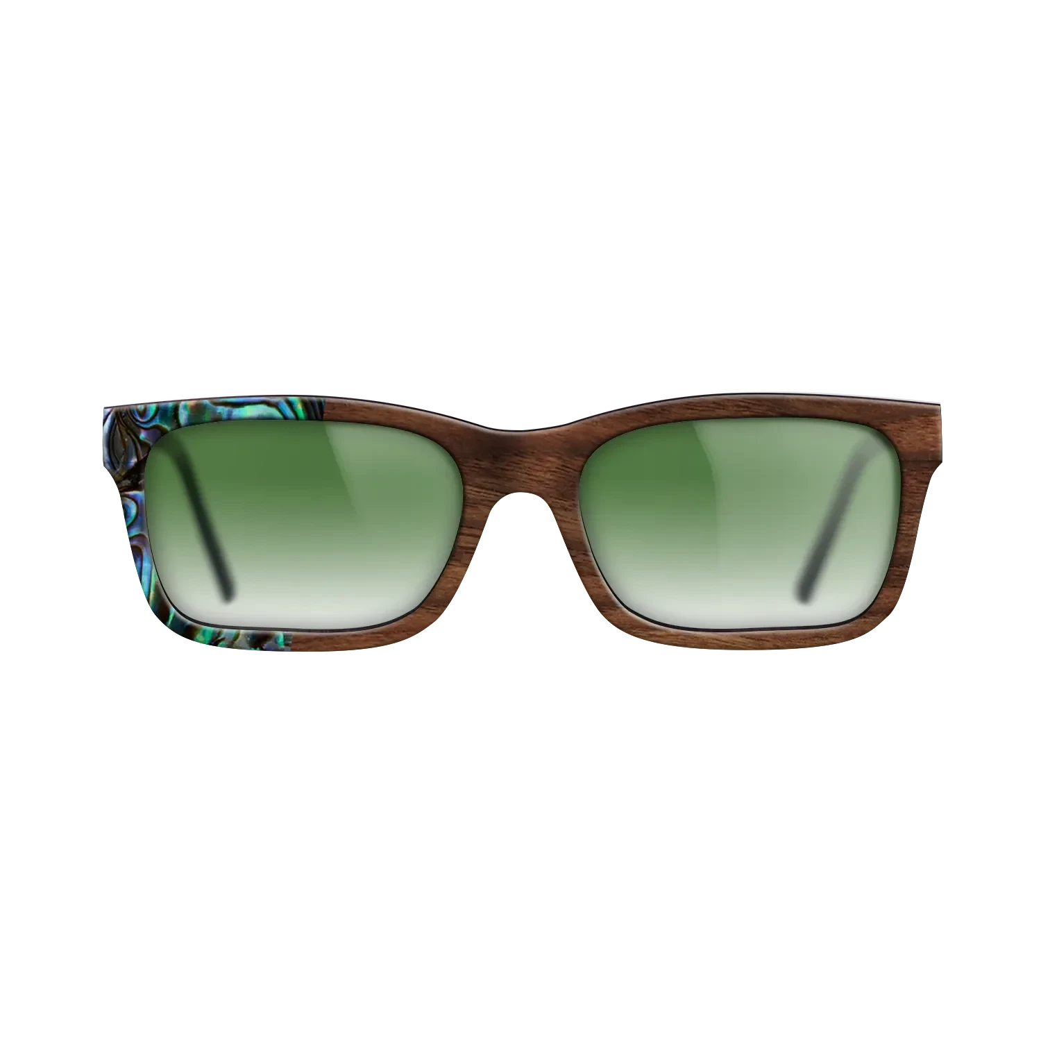 Olive Burl,Abalone Shell,Walnut Claro Dark,Italian Ebony: Patch - The Sage - Rectangle - SIRIS wood optic
