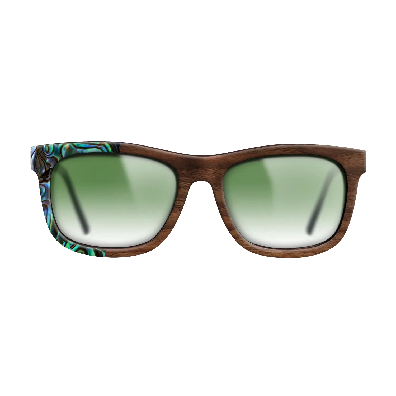 Olive Burl,Abalone Shell,Walnut Claro Dark,Italian Ebony: Patch - The Hero - Square - SIRIS wood optic