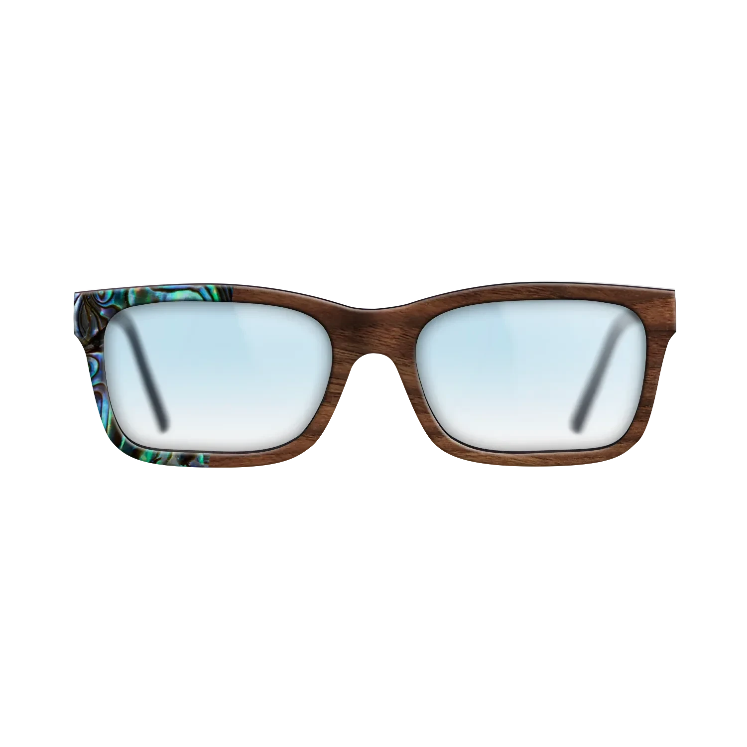 Olive Burl,Abalone Shell,Walnut Claro Dark,Italian Ebony: Patch - The Sage - Rectangle - SIRIS wood optic