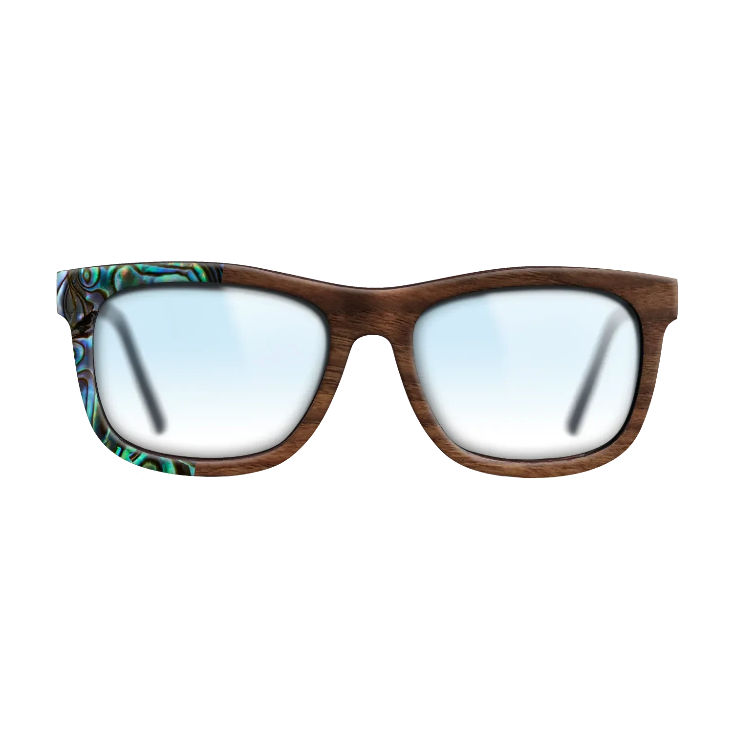 Olive Burl,Abalone Shell,Walnut Claro Dark,Italian Ebony: Patch - The Hero - Square - SIRIS wood optic