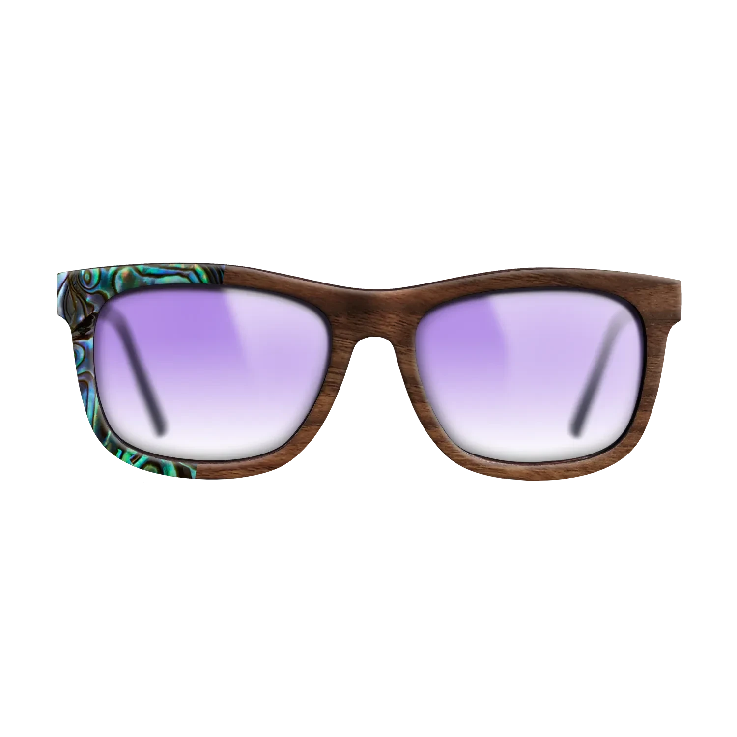 Olive Burl,Abalone Shell,Walnut Claro Dark,Italian Ebony: Patch - The Hero - Square - SIRIS wood optic