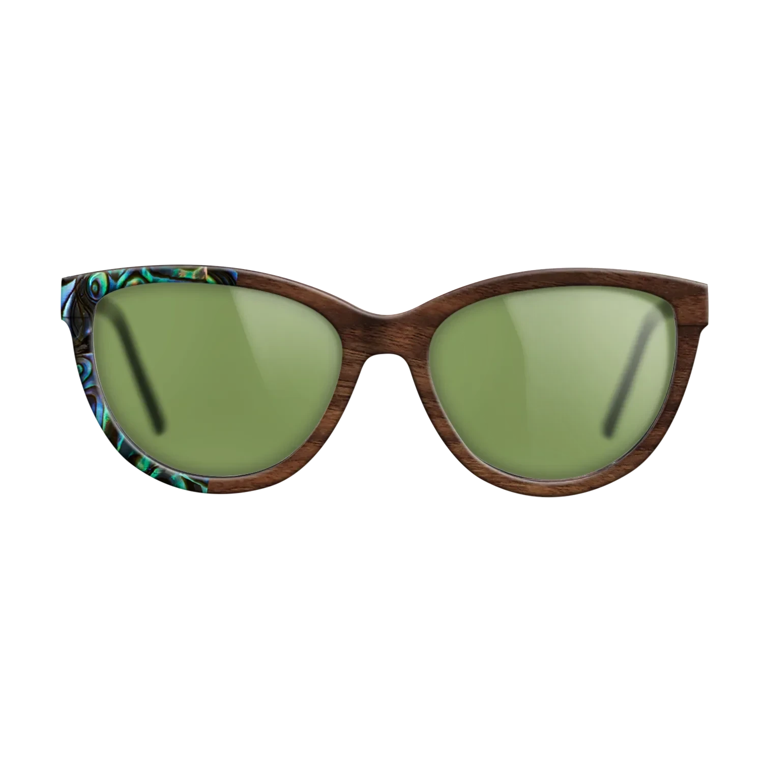 Olive Burl,Abalone Shell,Walnut Claro Dark,Italian Ebony: Patch - The Maiden - Cat - SIRIS wood optic