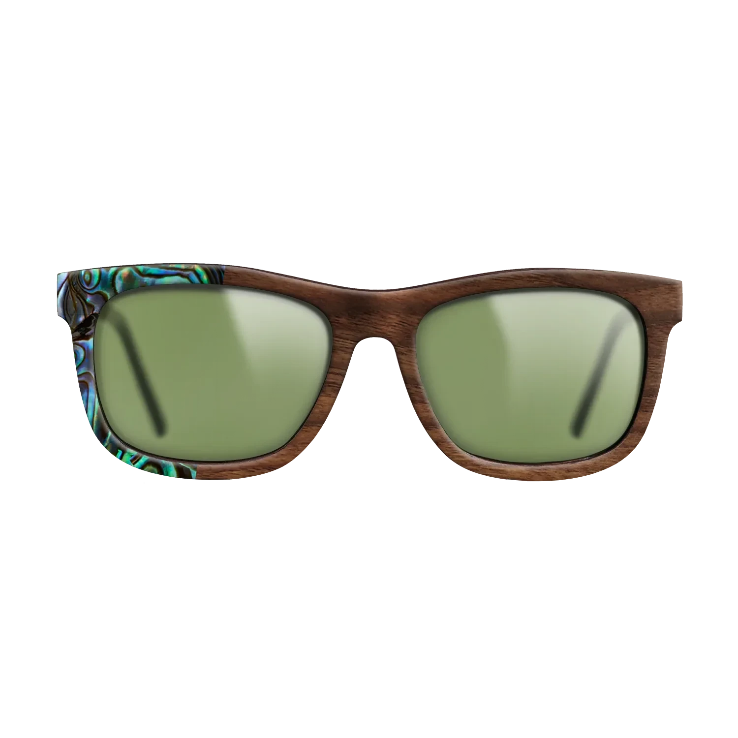 Olive Burl,Abalone Shell,Walnut Claro Dark,Italian Ebony: Patch - The Hero - Square - SIRIS wood optic