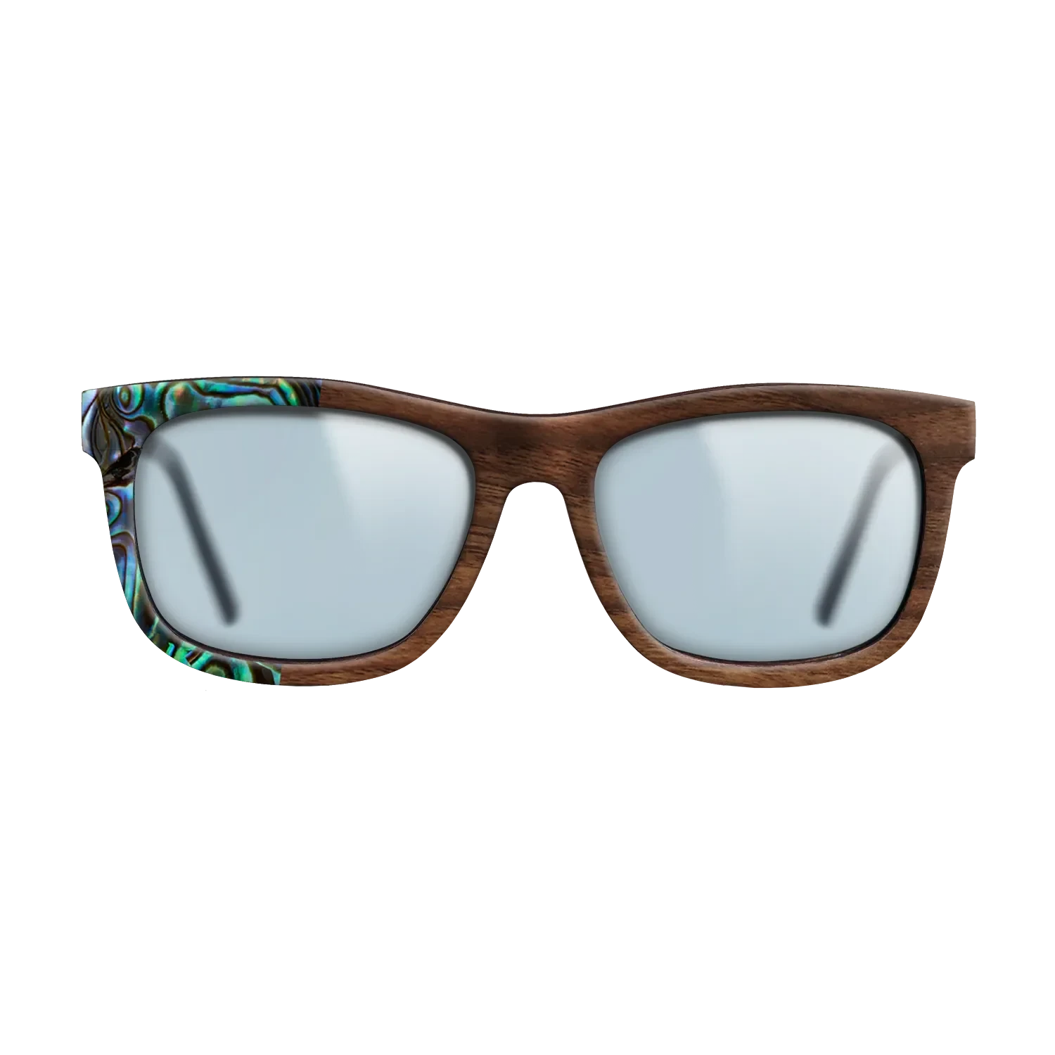 Olive Burl,Abalone Shell,Walnut Claro Dark,Italian Ebony: Patch - The Hero - Square - SIRIS wood optic