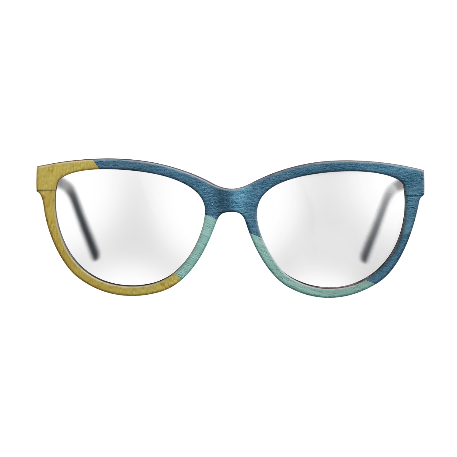 Poplar Dyed: Yellow,Poplar Dyed: Baby Blue,Poplar Dyed: Blue Denim: Angle Cut - The Maiden - Cat - SIRIS wood optic