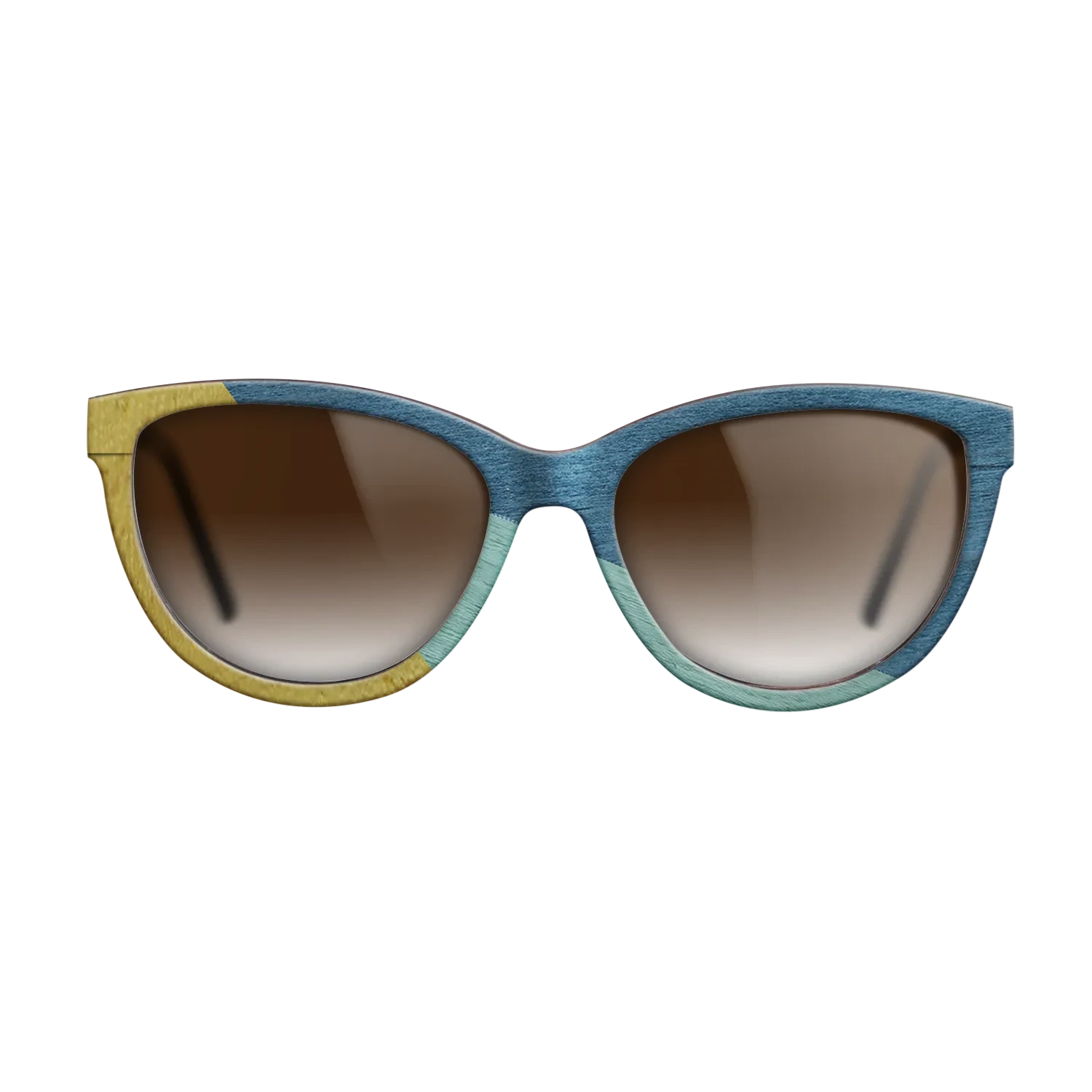 Poplar Dyed: Yellow,Poplar Dyed: Baby Blue,Poplar Dyed: Blue Denim: Angle Cut - The Maiden - Cat - SIRIS wood optic