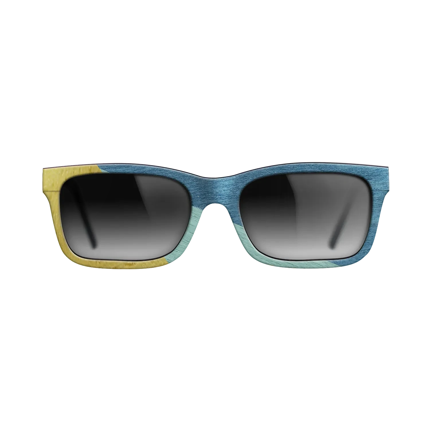 Poplar Dyed: Yellow,Poplar Dyed: Baby Blue,Poplar Dyed: Blue Denim: Angle Cut - The Sage - Rectangle - SIRIS wood optic