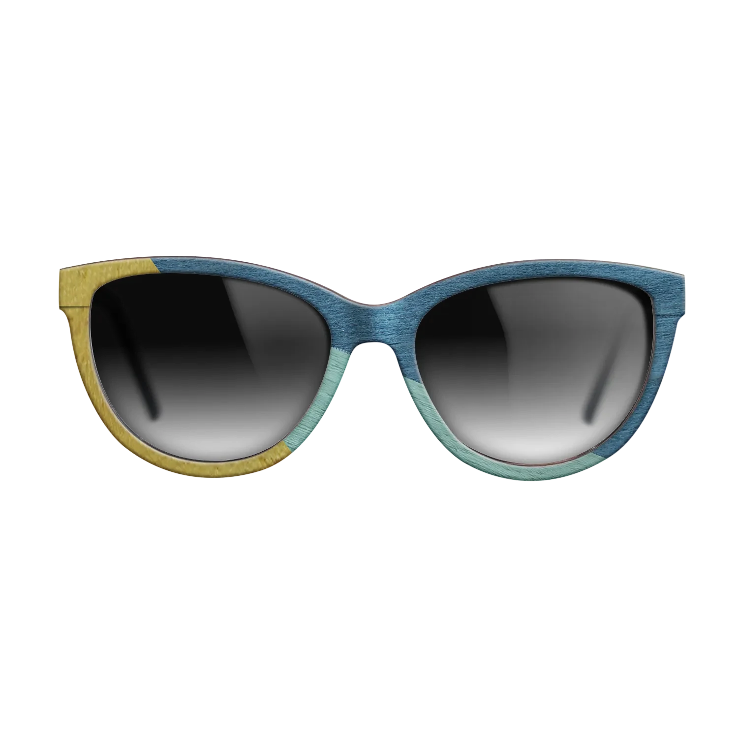 Poplar Dyed: Yellow,Poplar Dyed: Baby Blue,Poplar Dyed: Blue Denim: Angle Cut - The Maiden - Cat - SIRIS wood optic