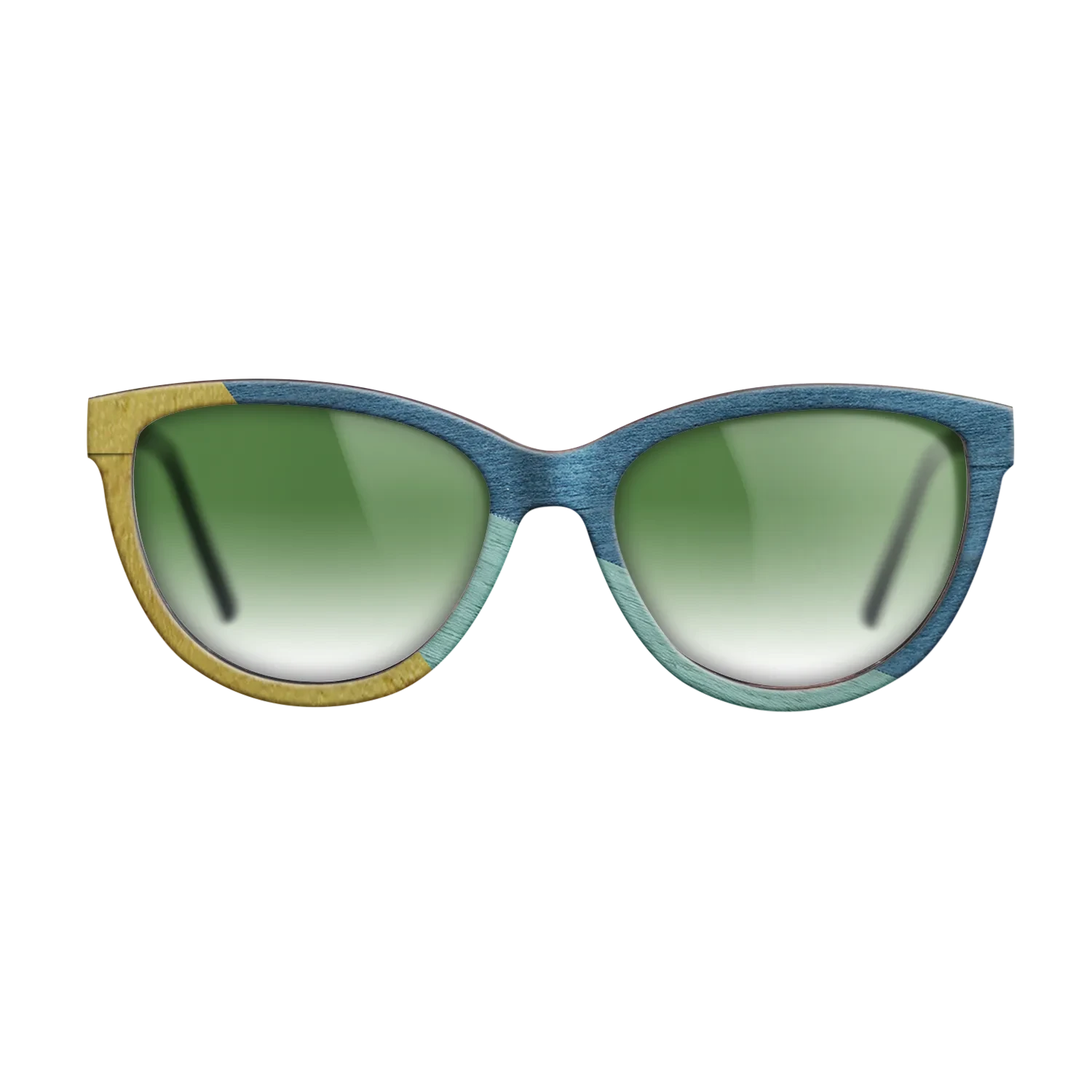 Poplar Dyed: Yellow,Poplar Dyed: Baby Blue,Poplar Dyed: Blue Denim: Angle Cut - The Maiden - Cat - SIRIS wood optic