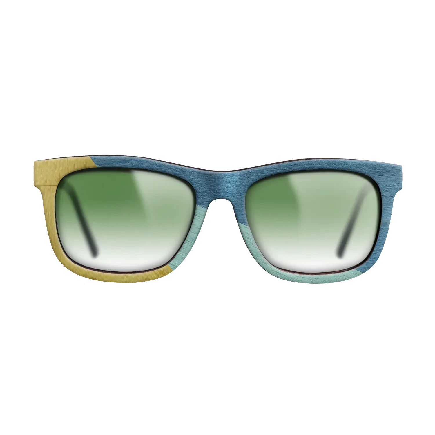 Poplar Dyed: Yellow,Poplar Dyed: Baby Blue,Poplar Dyed: Blue Denim: Angle Cut - The Hero - Square - SIRIS wood optic