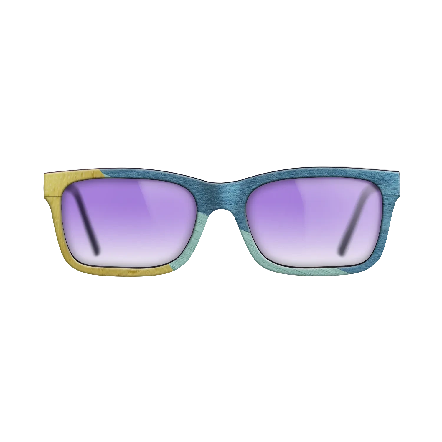 Poplar Dyed: Yellow,Poplar Dyed: Baby Blue,Poplar Dyed: Blue Denim: Angle Cut - The Sage - Rectangle - SIRIS wood optic