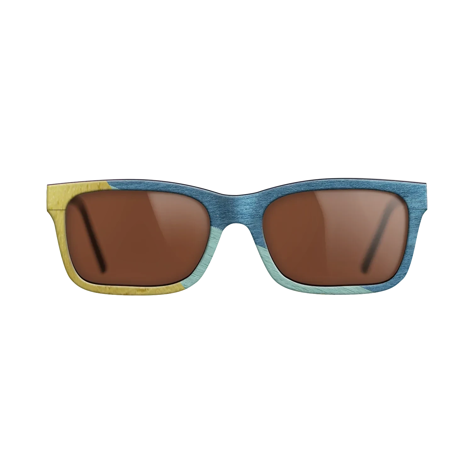 Poplar Dyed: Yellow,Poplar Dyed: Baby Blue,Poplar Dyed: Blue Denim: Angle Cut - The Sage - Rectangle - SIRIS wood optic