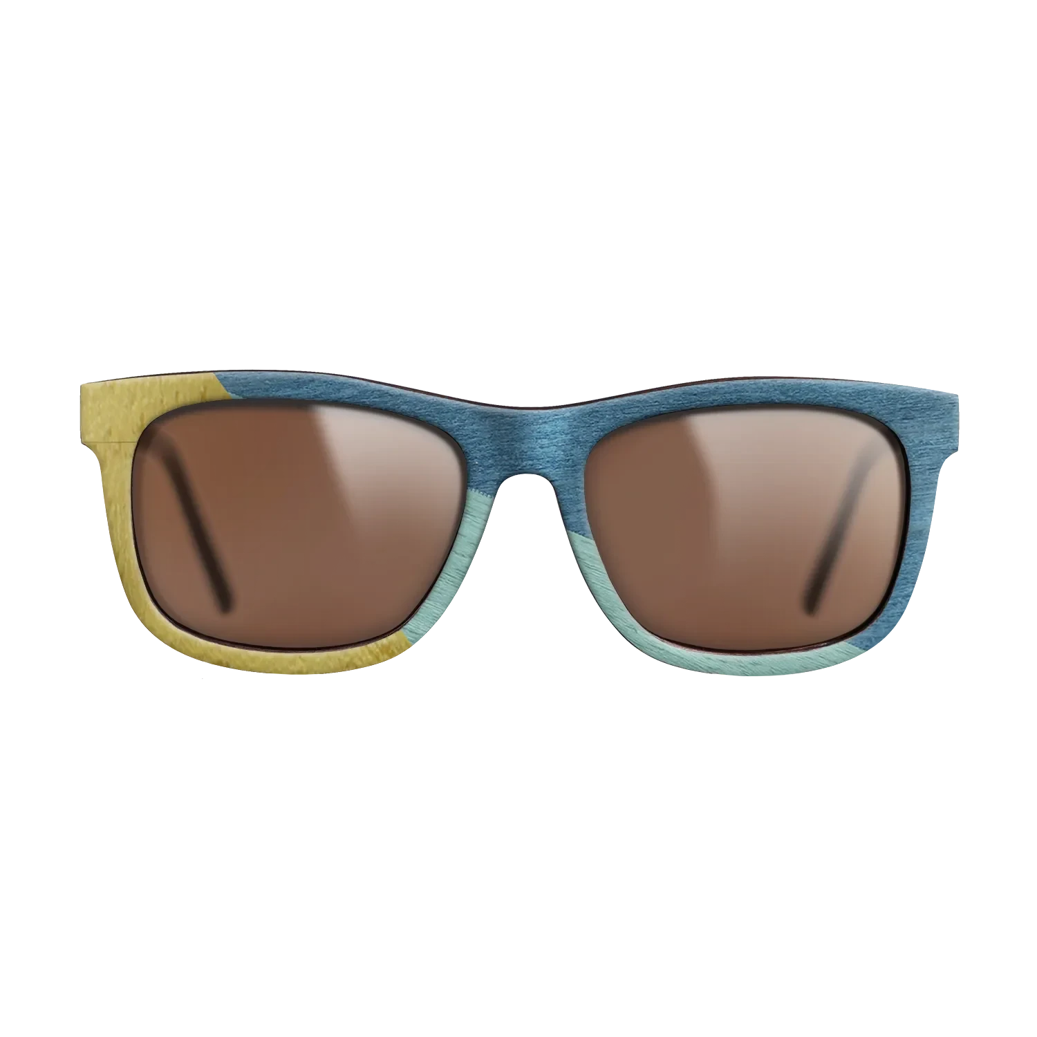 Poplar Dyed: Yellow,Poplar Dyed: Baby Blue,Poplar Dyed: Blue Denim: Angle Cut - The Hero - Square - SIRIS wood optic