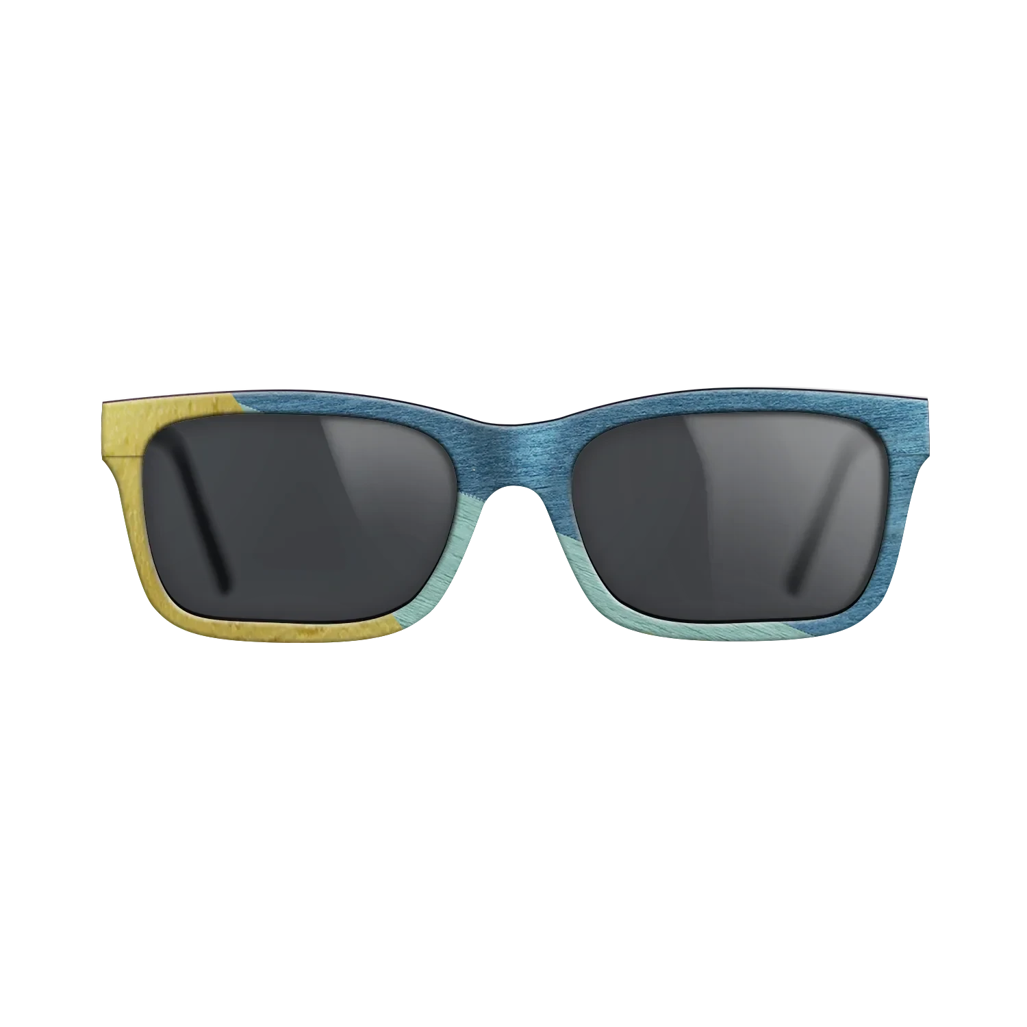 Poplar Dyed: Yellow,Poplar Dyed: Baby Blue,Poplar Dyed: Blue Denim: Angle Cut - The Sage - Rectangle - SIRIS wood optic