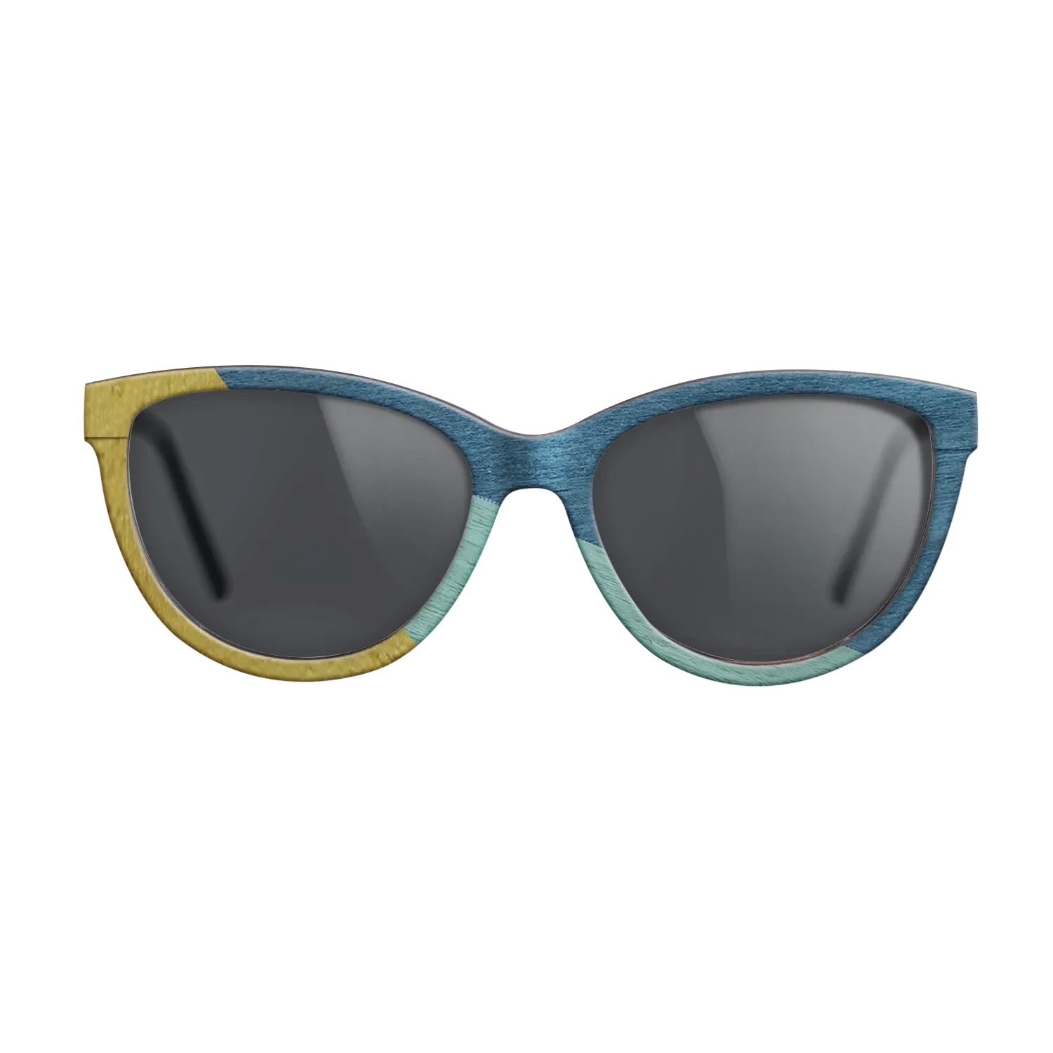 Poplar Dyed: Yellow,Poplar Dyed: Baby Blue,Poplar Dyed: Blue Denim: Angle Cut - The Maiden - Cat - SIRIS wood optic