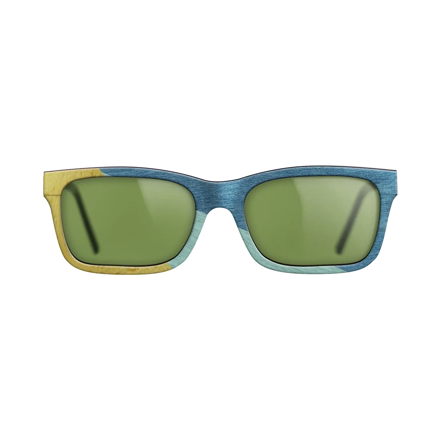 Poplar Dyed: Yellow,Poplar Dyed: Baby Blue,Poplar Dyed: Blue Denim: Angle Cut - The Sage - Rectangle - SIRIS wood optic