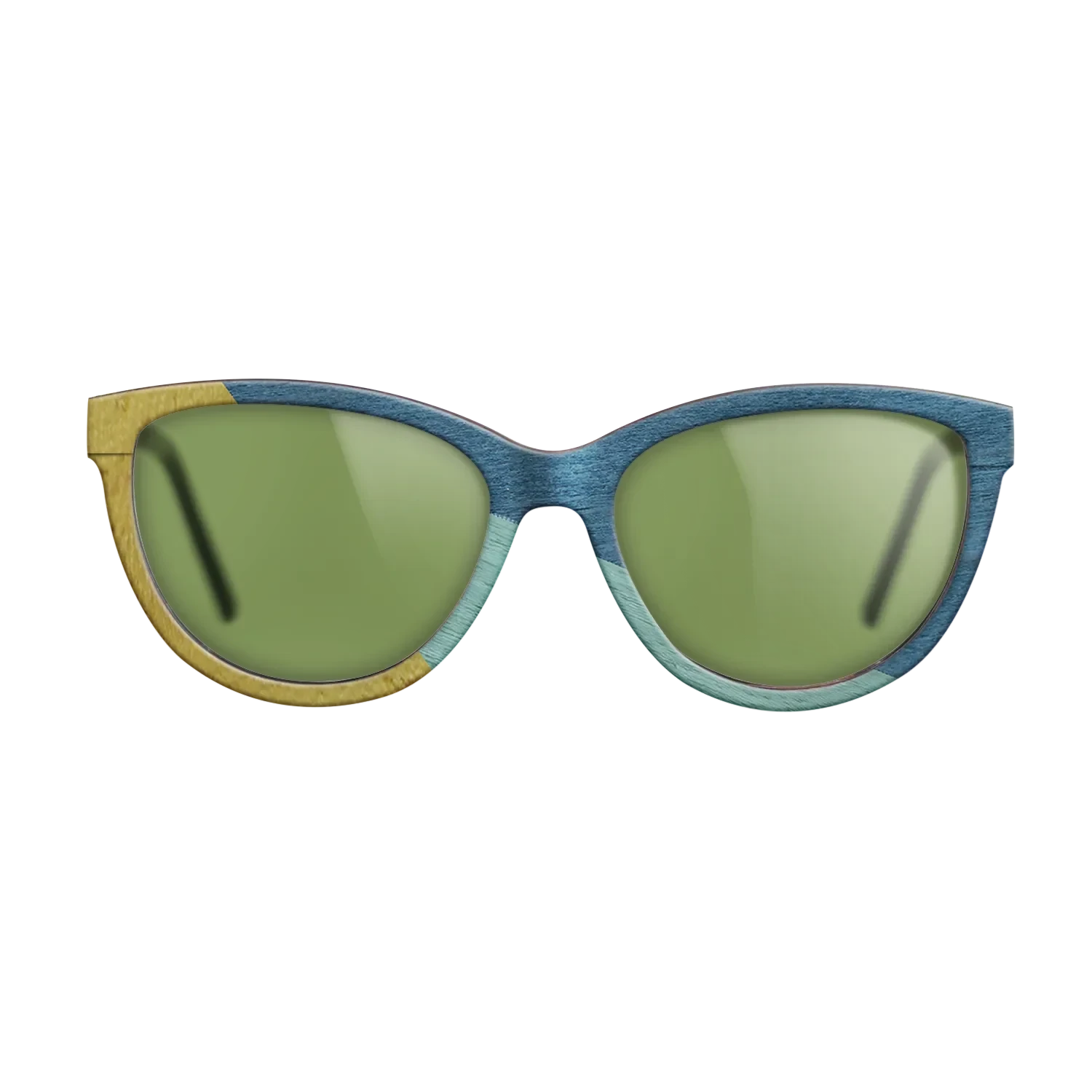 Poplar Dyed: Yellow,Poplar Dyed: Baby Blue,Poplar Dyed: Blue Denim: Angle Cut - The Maiden - Cat - SIRIS wood optic