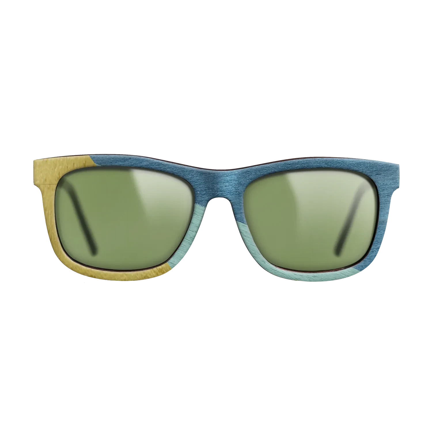 Poplar Dyed: Yellow,Poplar Dyed: Baby Blue,Poplar Dyed: Blue Denim: Angle Cut - The Hero - Square - SIRIS wood optic