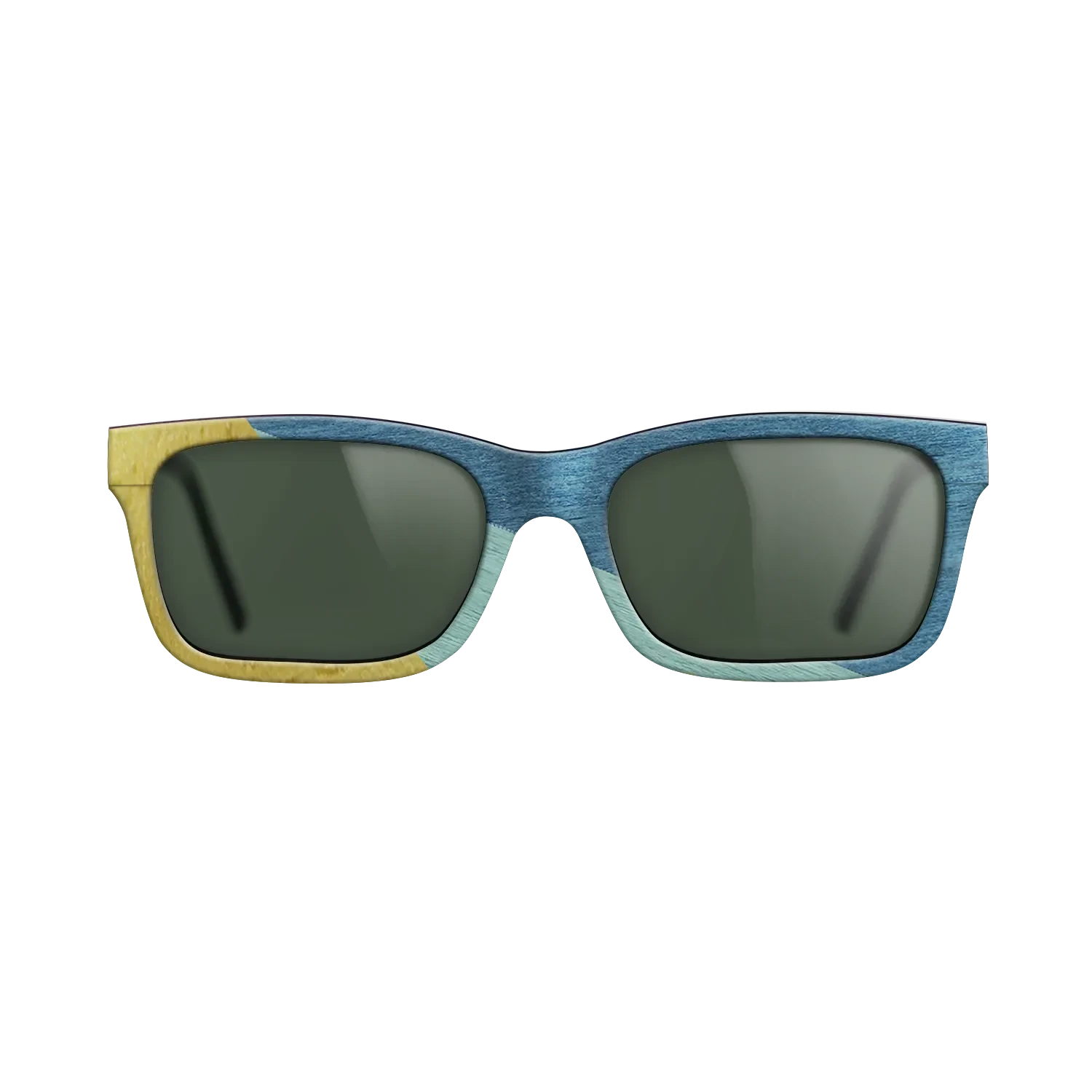 Poplar Dyed: Yellow,Poplar Dyed: Baby Blue,Poplar Dyed: Blue Denim: Angle Cut - The Sage - Rectangle - SIRIS wood optic