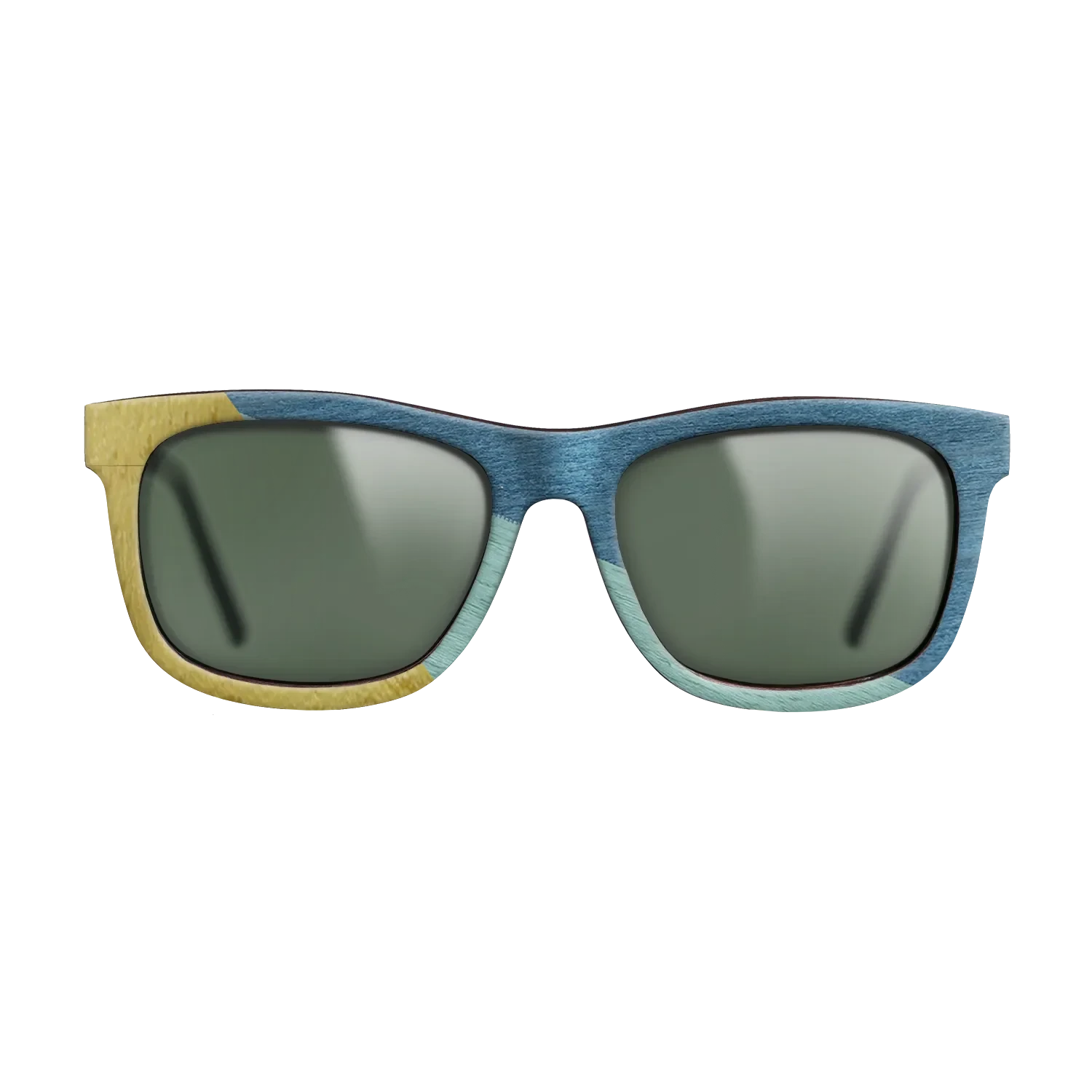 Poplar Dyed: Yellow,Poplar Dyed: Baby Blue,Poplar Dyed: Blue Denim: Angle Cut - The Hero - Square - SIRIS wood optic