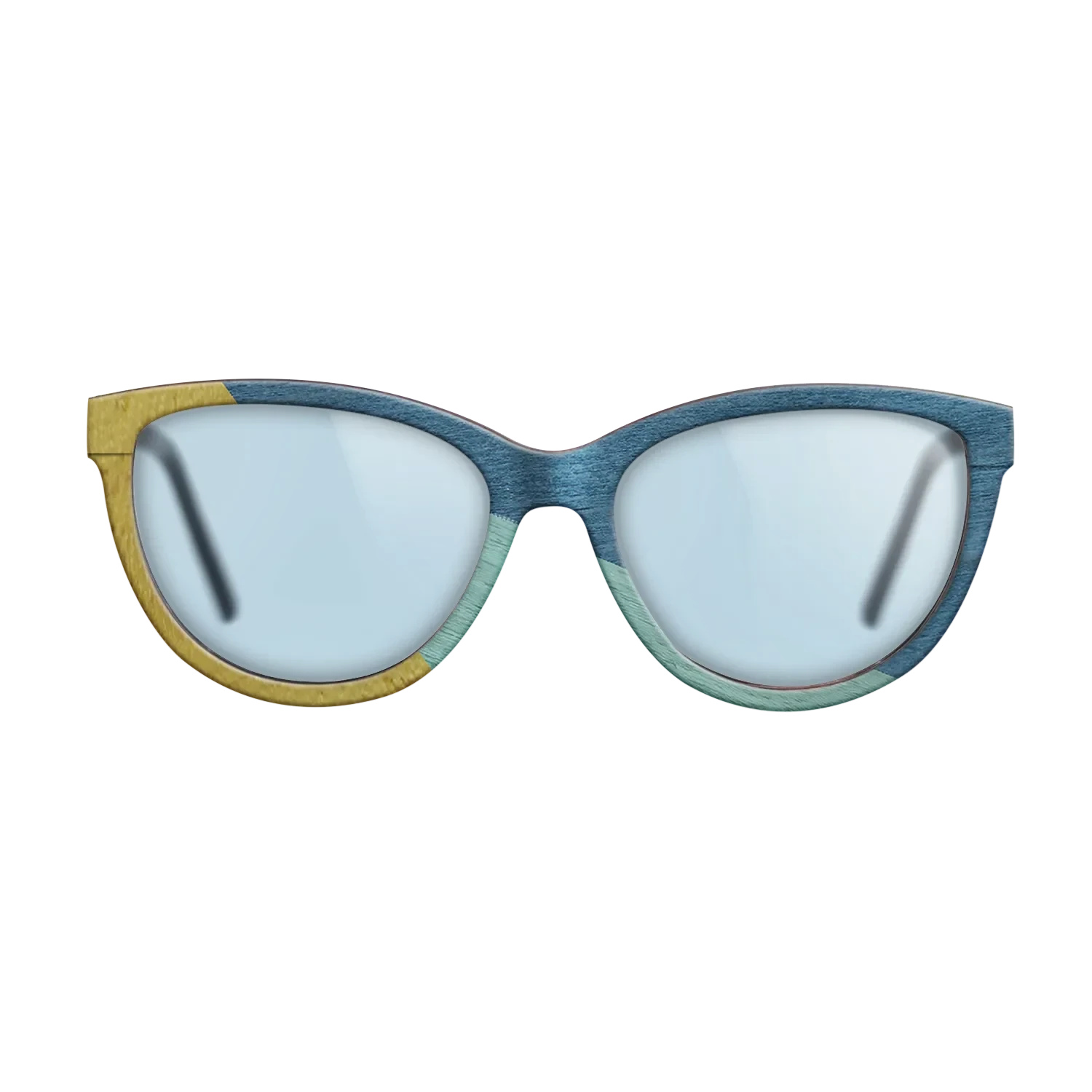 Poplar Dyed: Yellow,Poplar Dyed: Baby Blue,Poplar Dyed: Blue Denim: Angle Cut - The Maiden - Cat - SIRIS wood optic