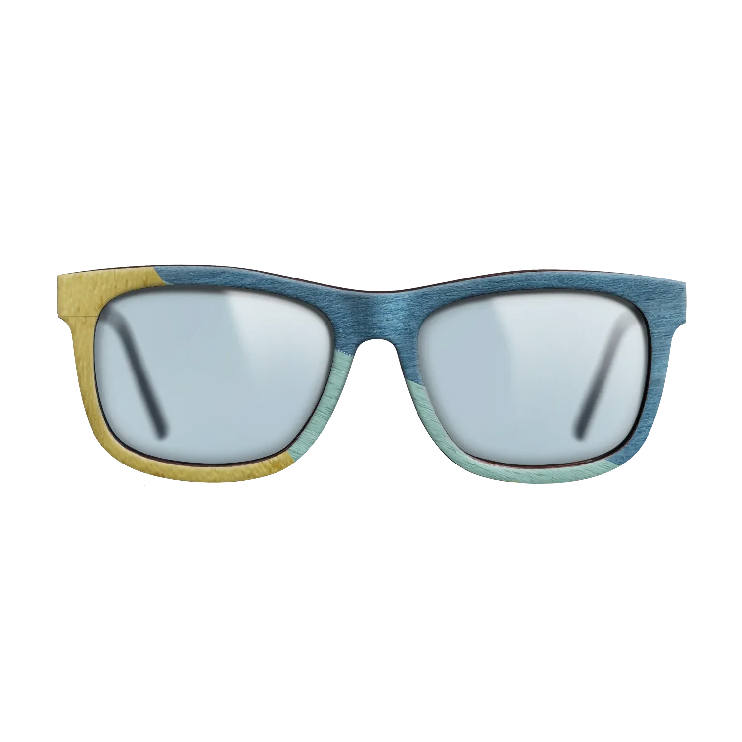 Poplar Dyed: Yellow,Poplar Dyed: Baby Blue,Poplar Dyed: Blue Denim: Angle Cut - The Hero - Square - SIRIS wood optic